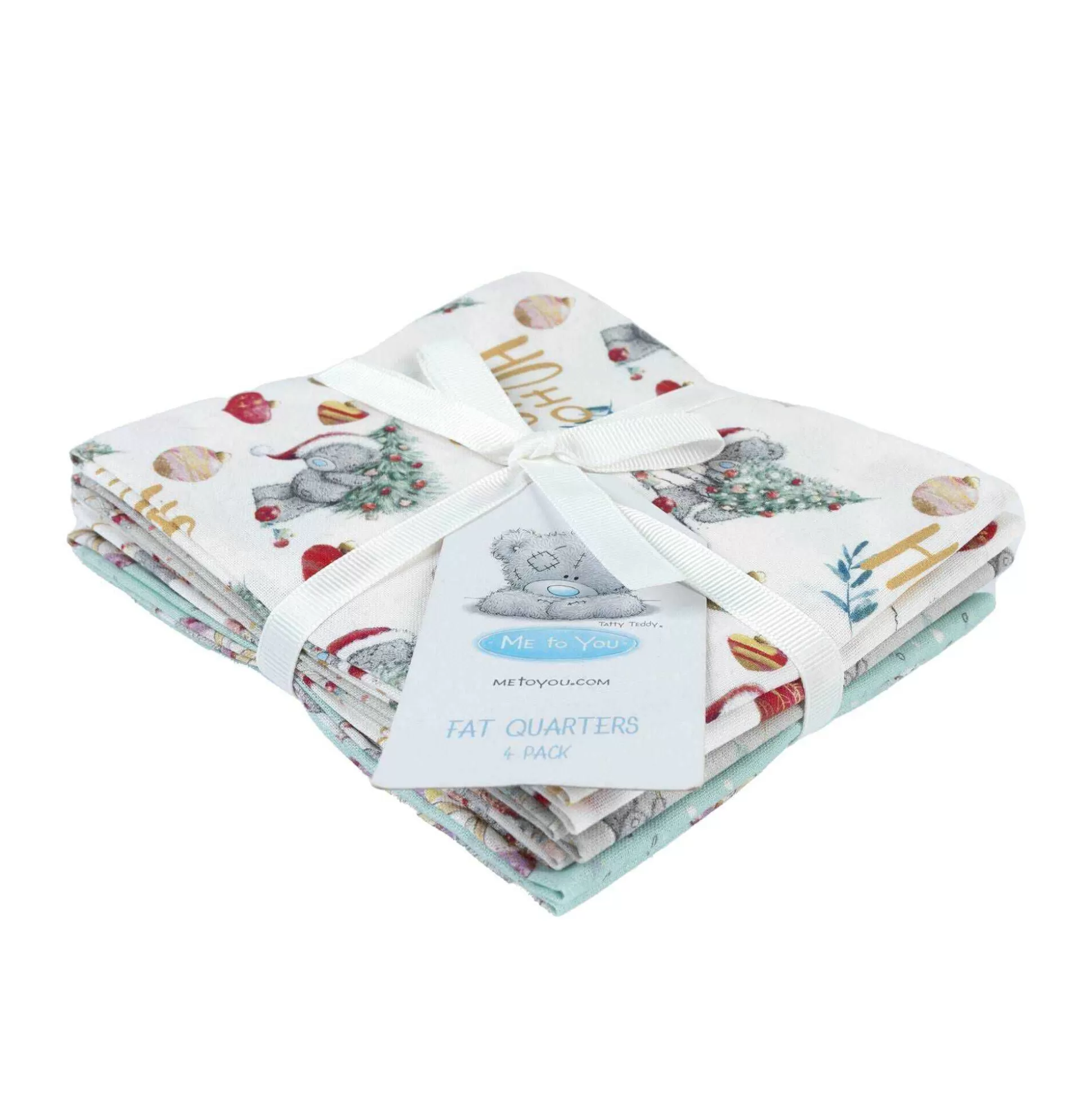 Me To You Baubles Cotton Fat Quarters 4 Pack-Hobbycraft New