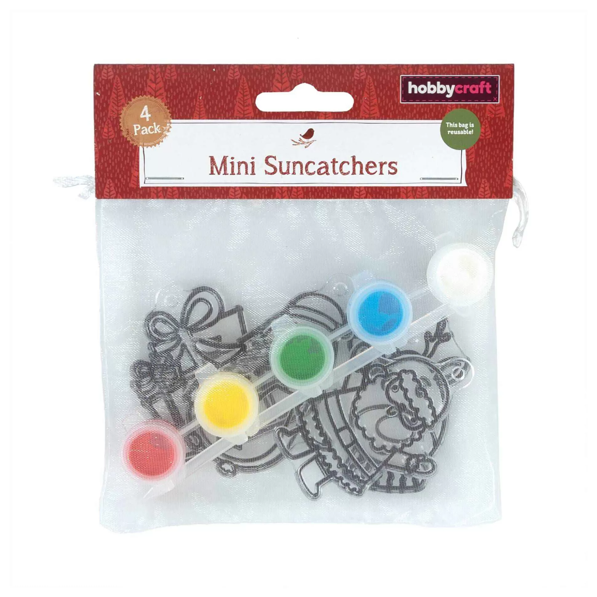 Mini Christmas Suncatchers 4 Pack-Hobbycraft Flash Sale