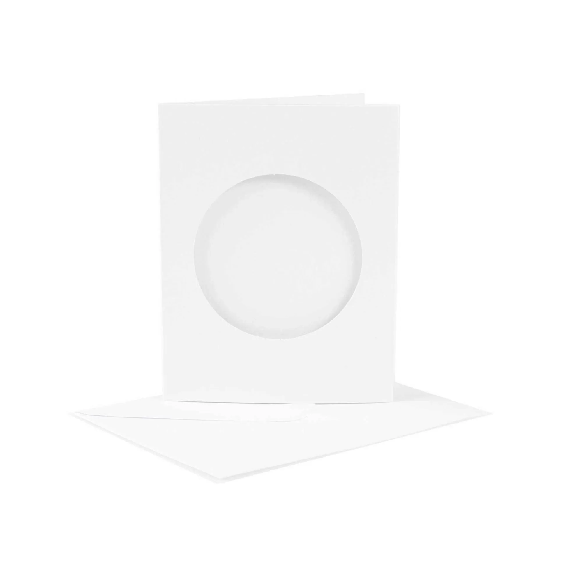 Mini White Trifold Circle Aperture Cards And Envelopes 4 Pack-Hobbycraft Online