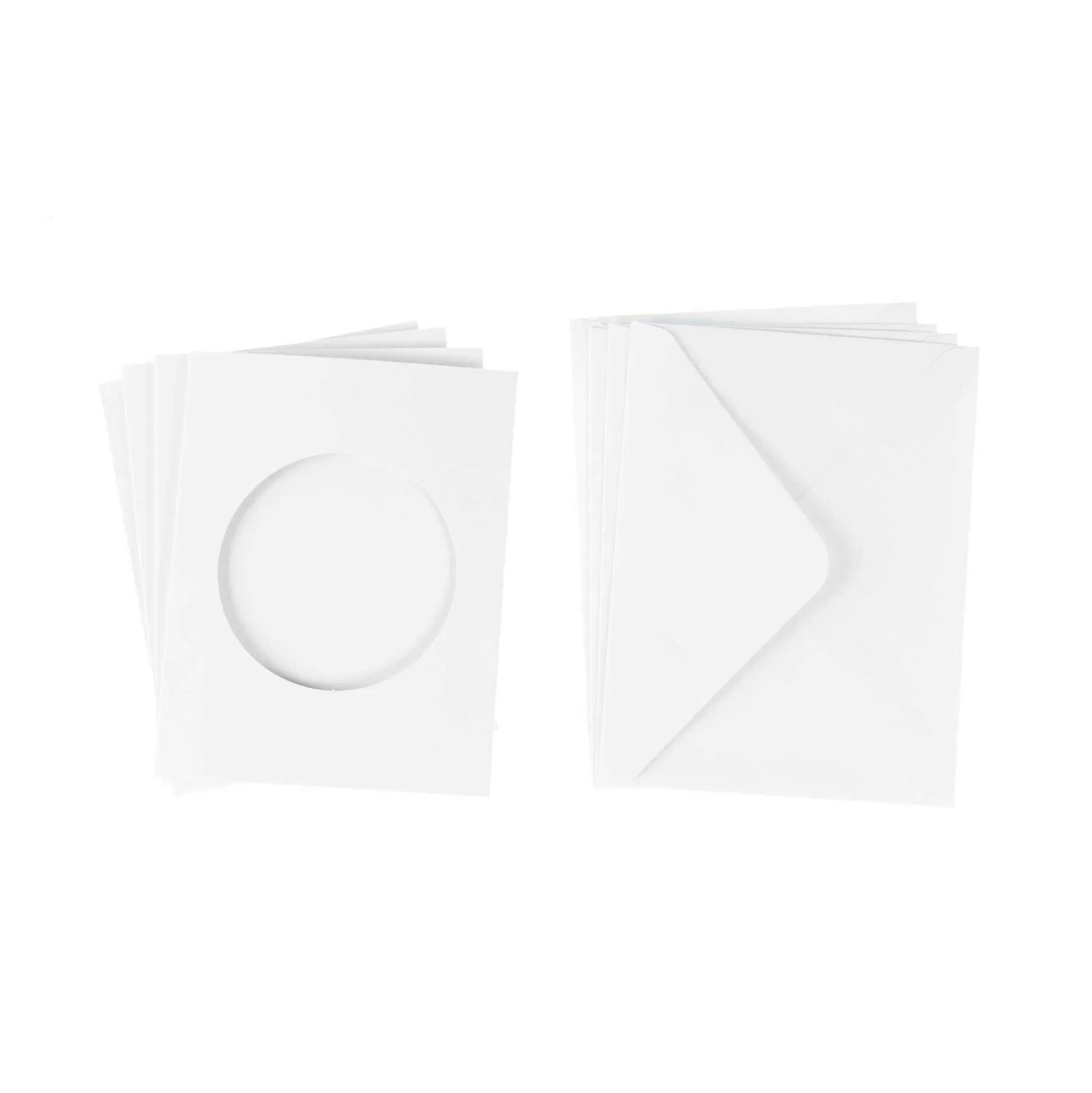 Mini White Trifold Circle Aperture Cards And Envelopes 4 Pack-Hobbycraft Online