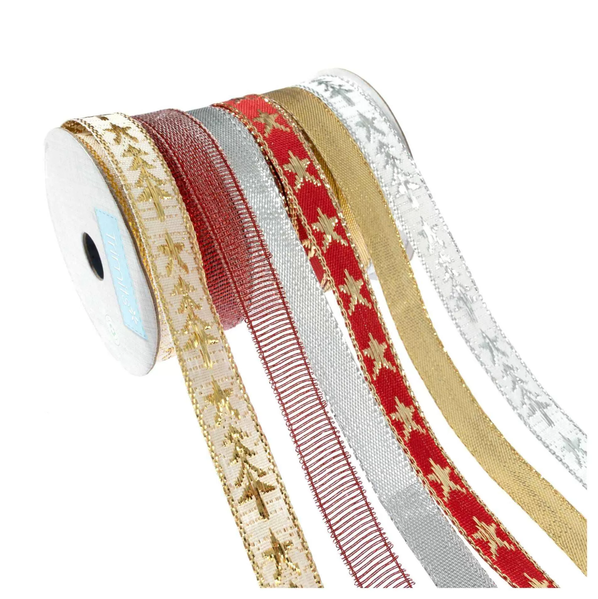 Mixed Christmas Ribbons 10Mm X 2M 6 Pack-Hobbycraft New
