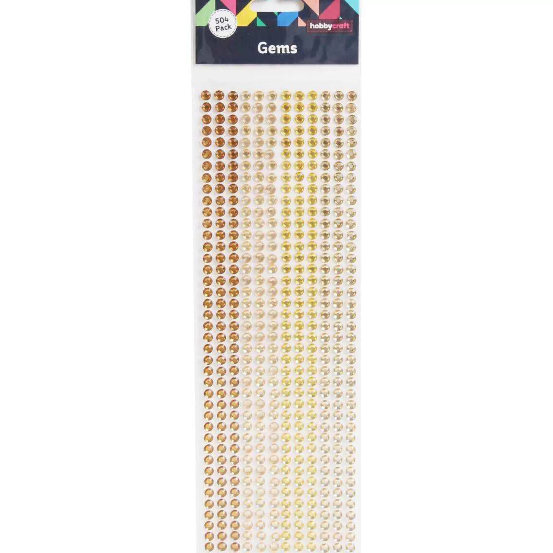 Mixed Gold Adhesive Gems 6Mm 504 Pack-Hobbycraft Online
