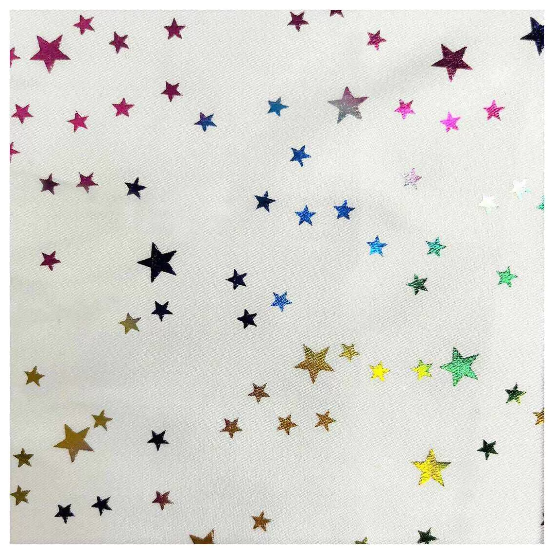 Multi Star Foil Satin Fabric By The Metre-Hobbycraft Fashion