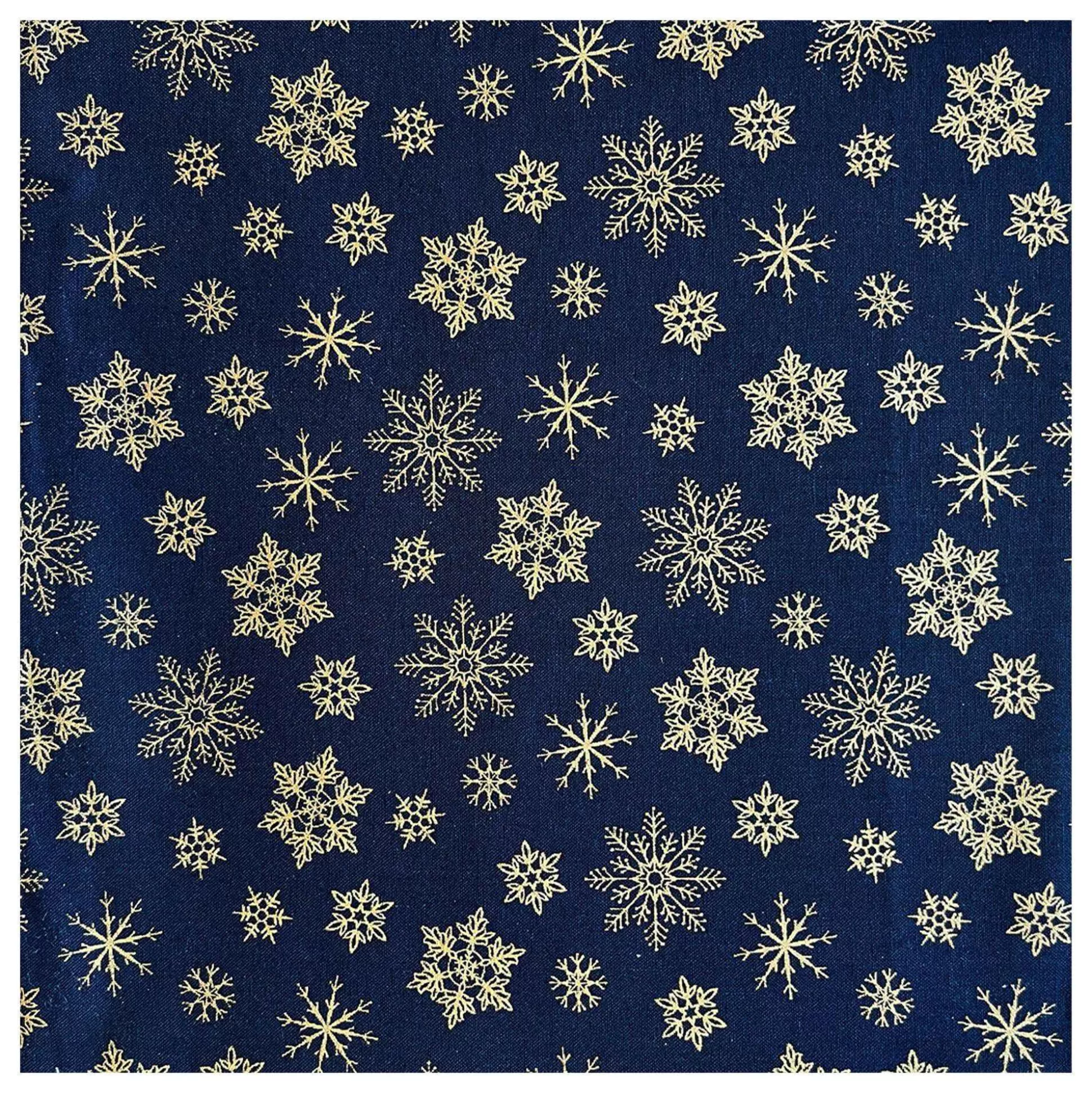 Navy Snowflake Cotton Fabric Pack 112Cm X 1M-Hobbycraft Outlet