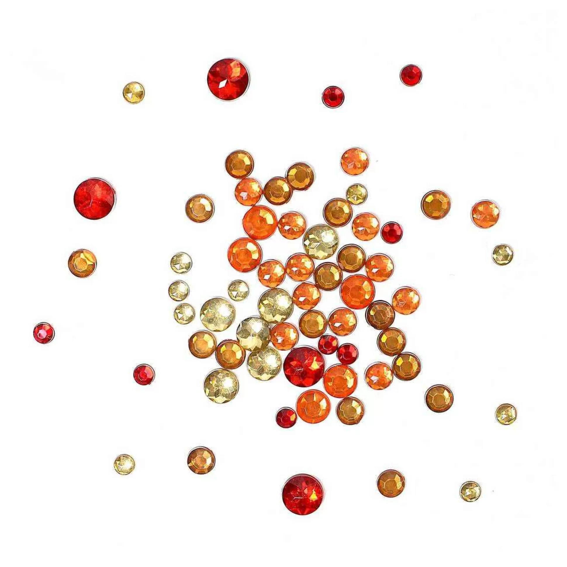 Orange And Yellow Assorted Round Gems 90G-Hobbycraft Outlet