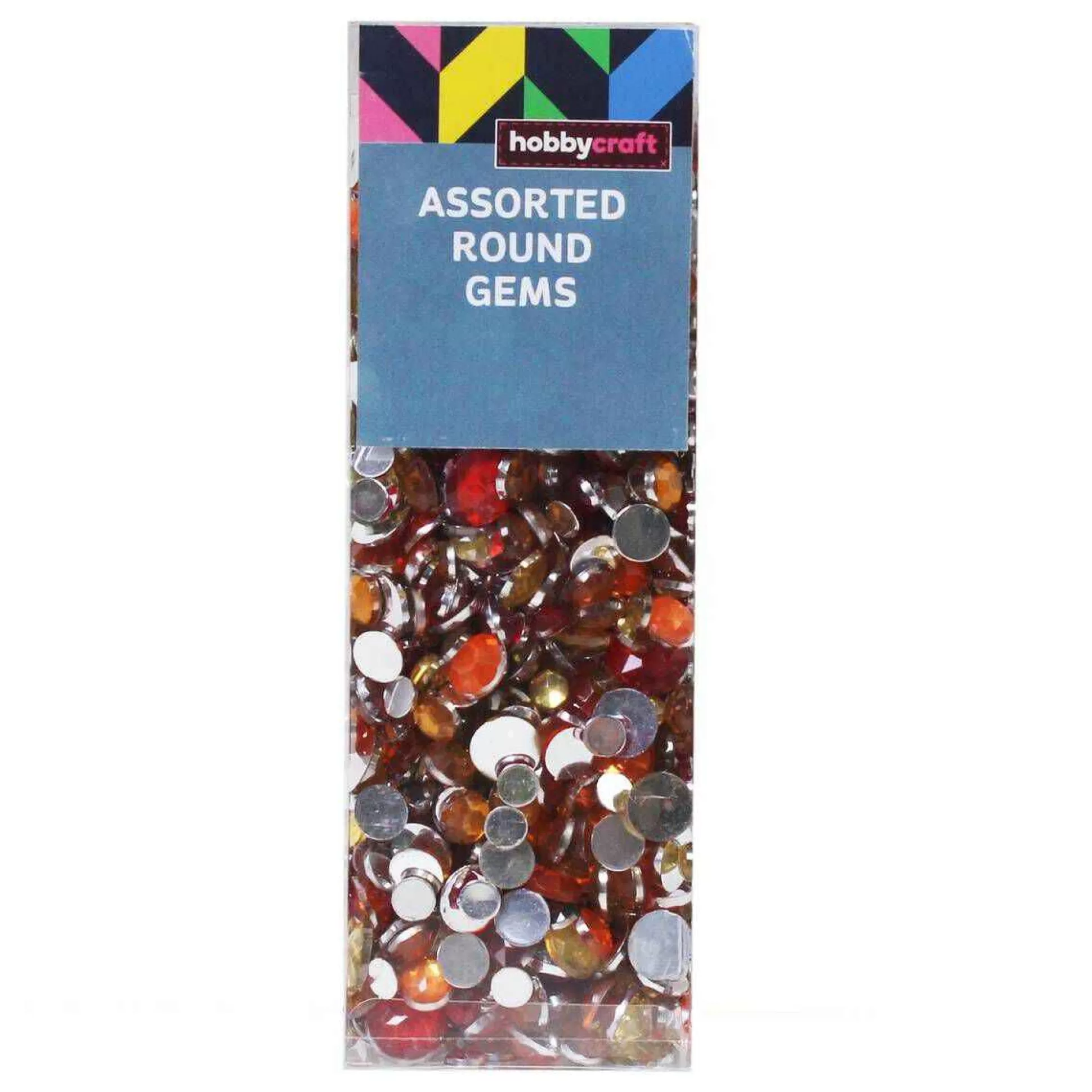 Orange And Yellow Assorted Round Gems 90G-Hobbycraft Outlet