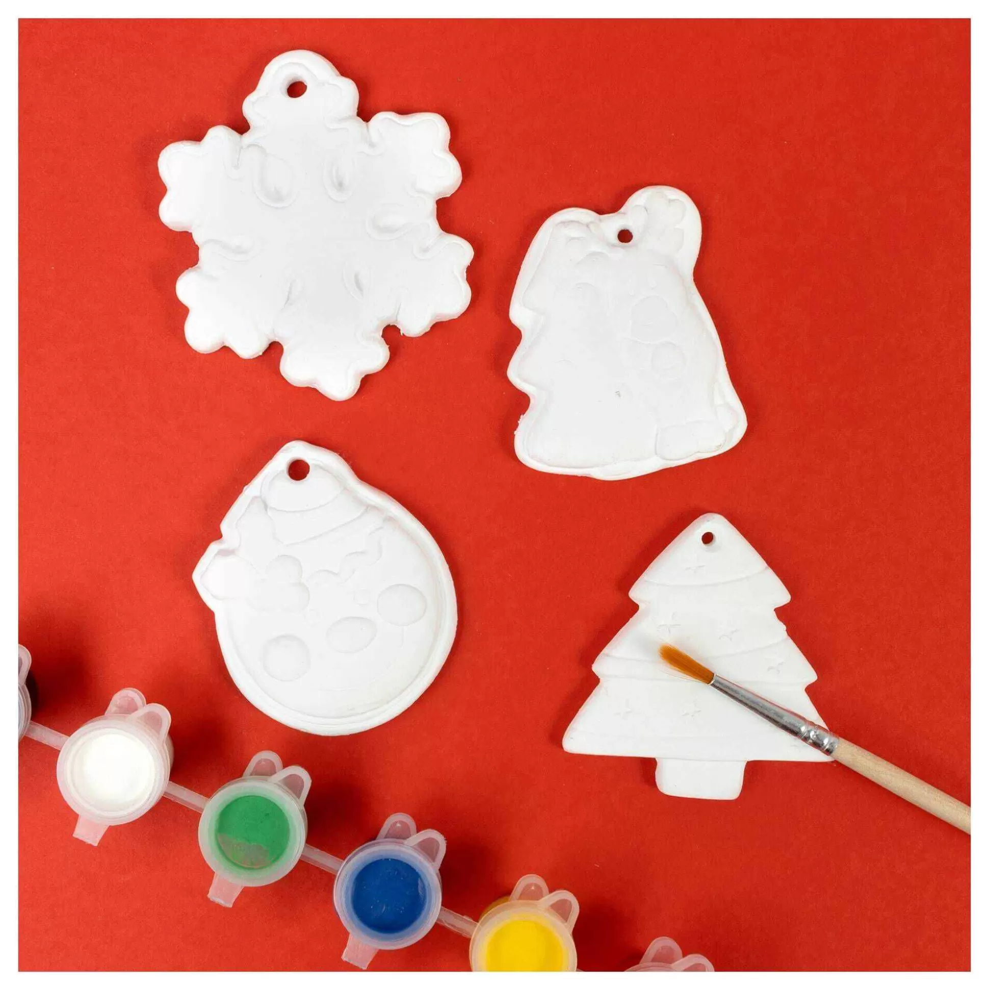 Paint Your Own Ceramic Christmas Decorations 4 Pack-Hobbycraft Flash Sale