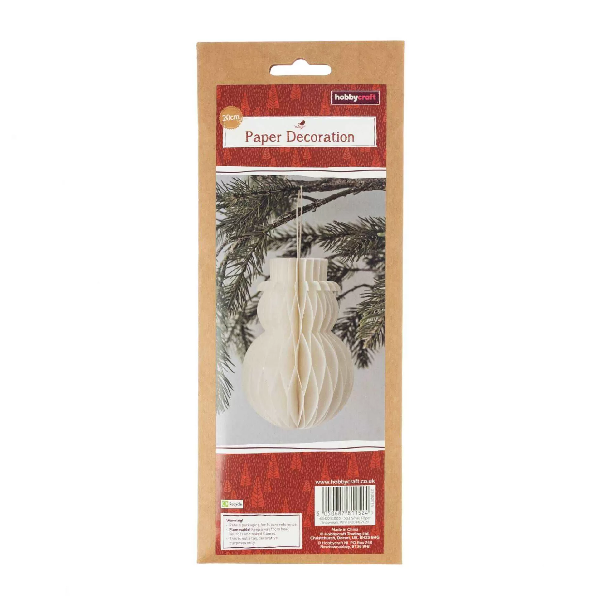 paper_snowman_decoration_20cm_4.webp Paper Snowman Decoration 20Cm-Hobbycraft Clearance