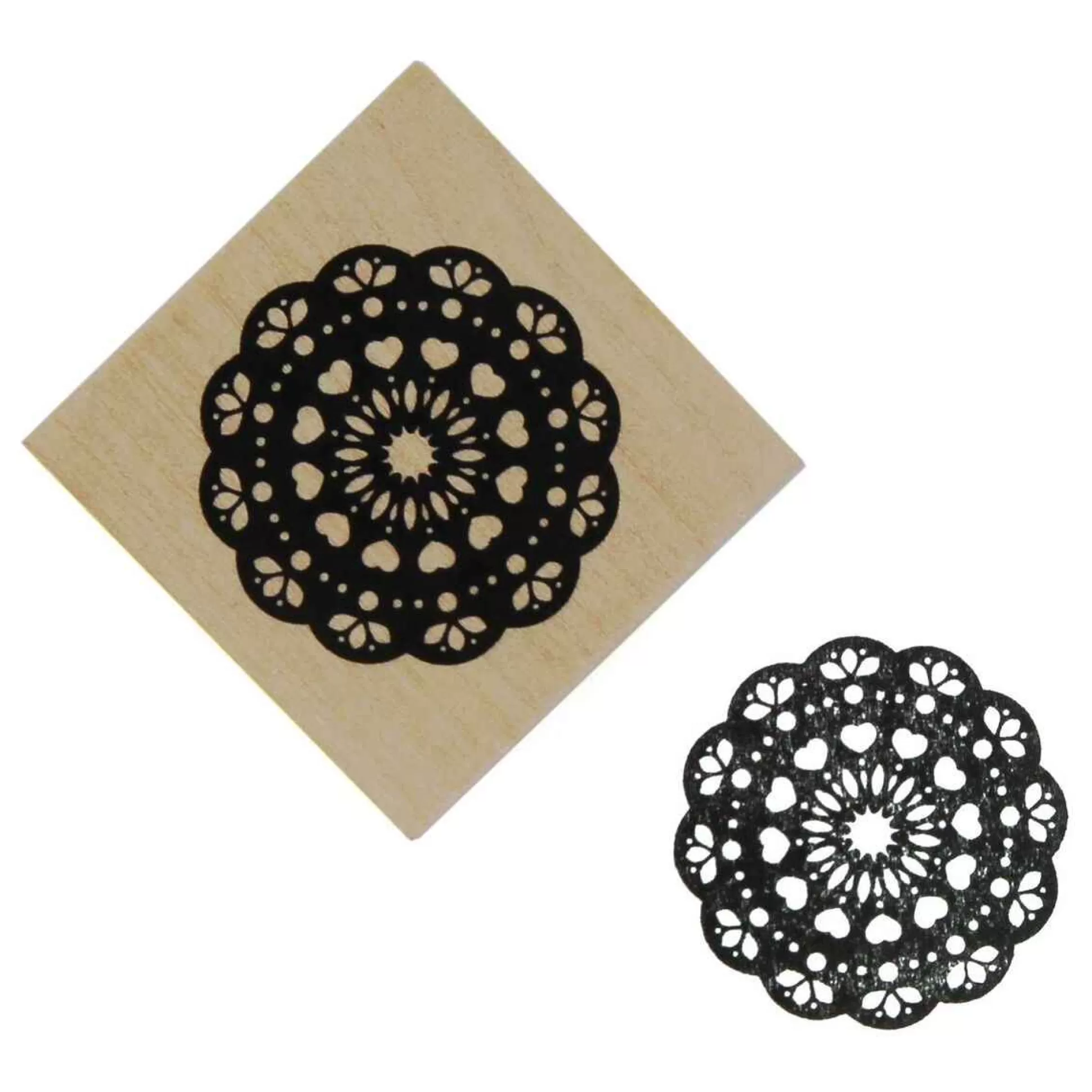 Pattern Wooden Stamp 3.8Cm X 3.8Cm-Hobbycraft Shop