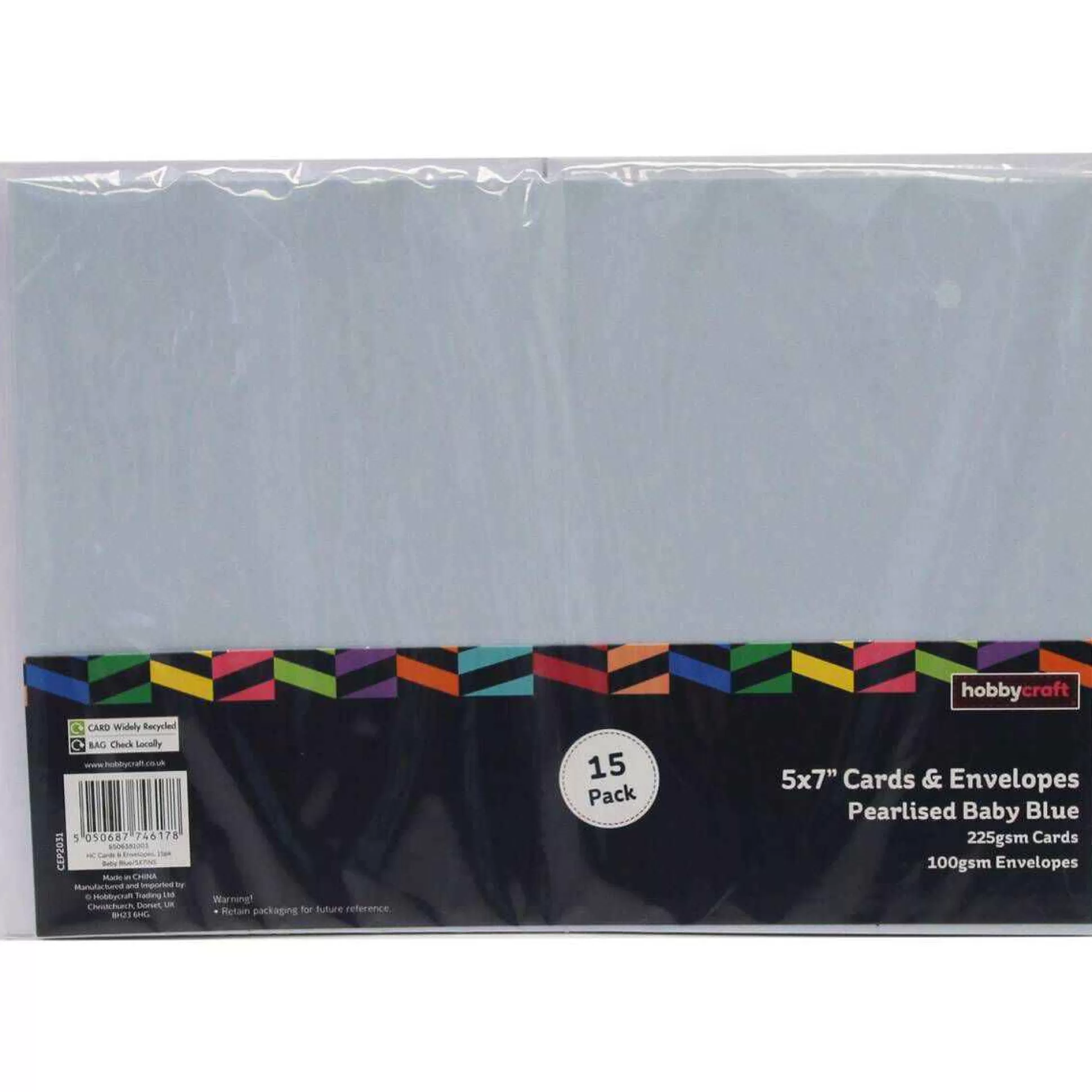 Pearlised Baby Blue Cards And Envelopes 5 X 7 Inches 15 Pack-Hobbycraft Discount