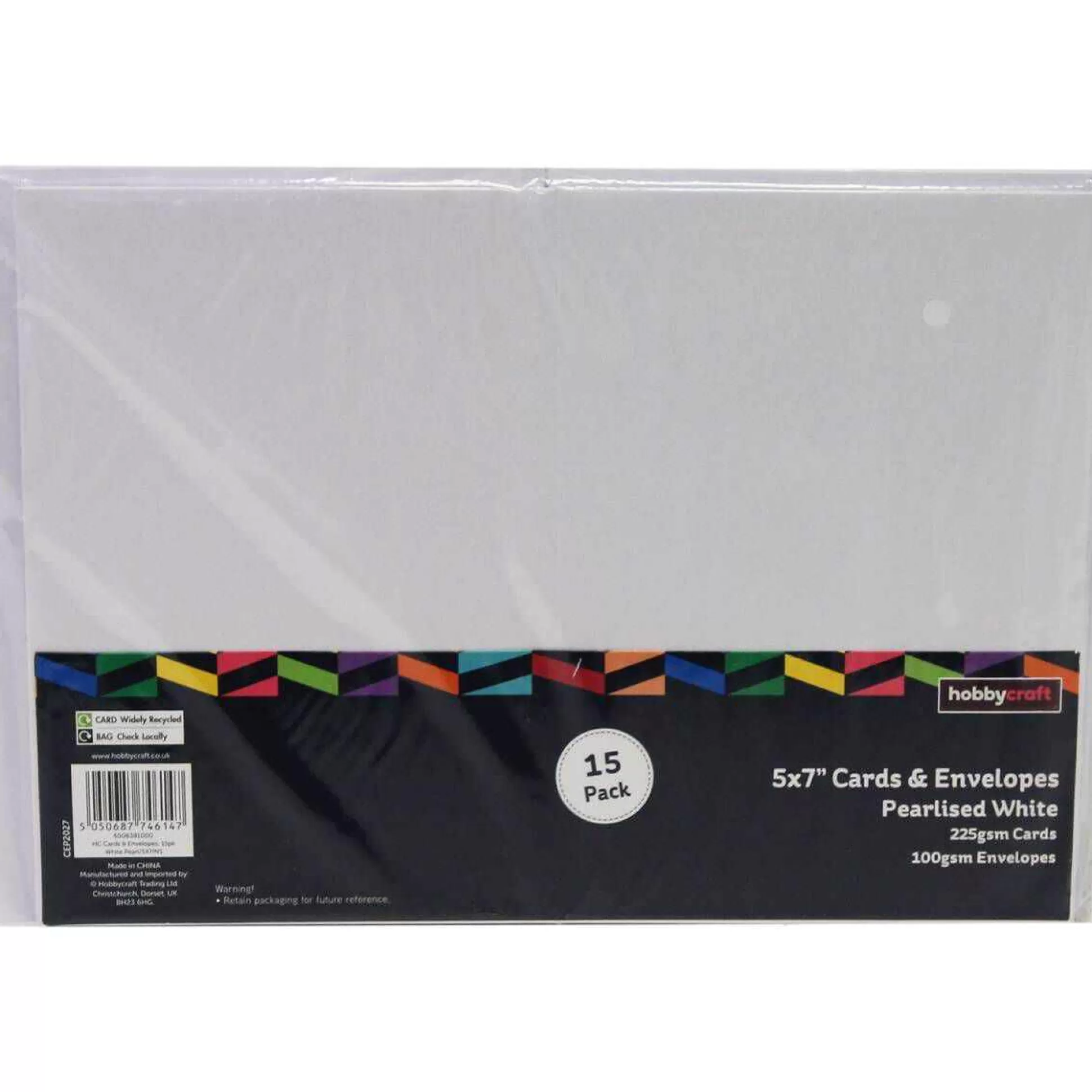 Pearlised White Cards And Envelopes 5 X 7 Inches 15 Pack-Hobbycraft Online