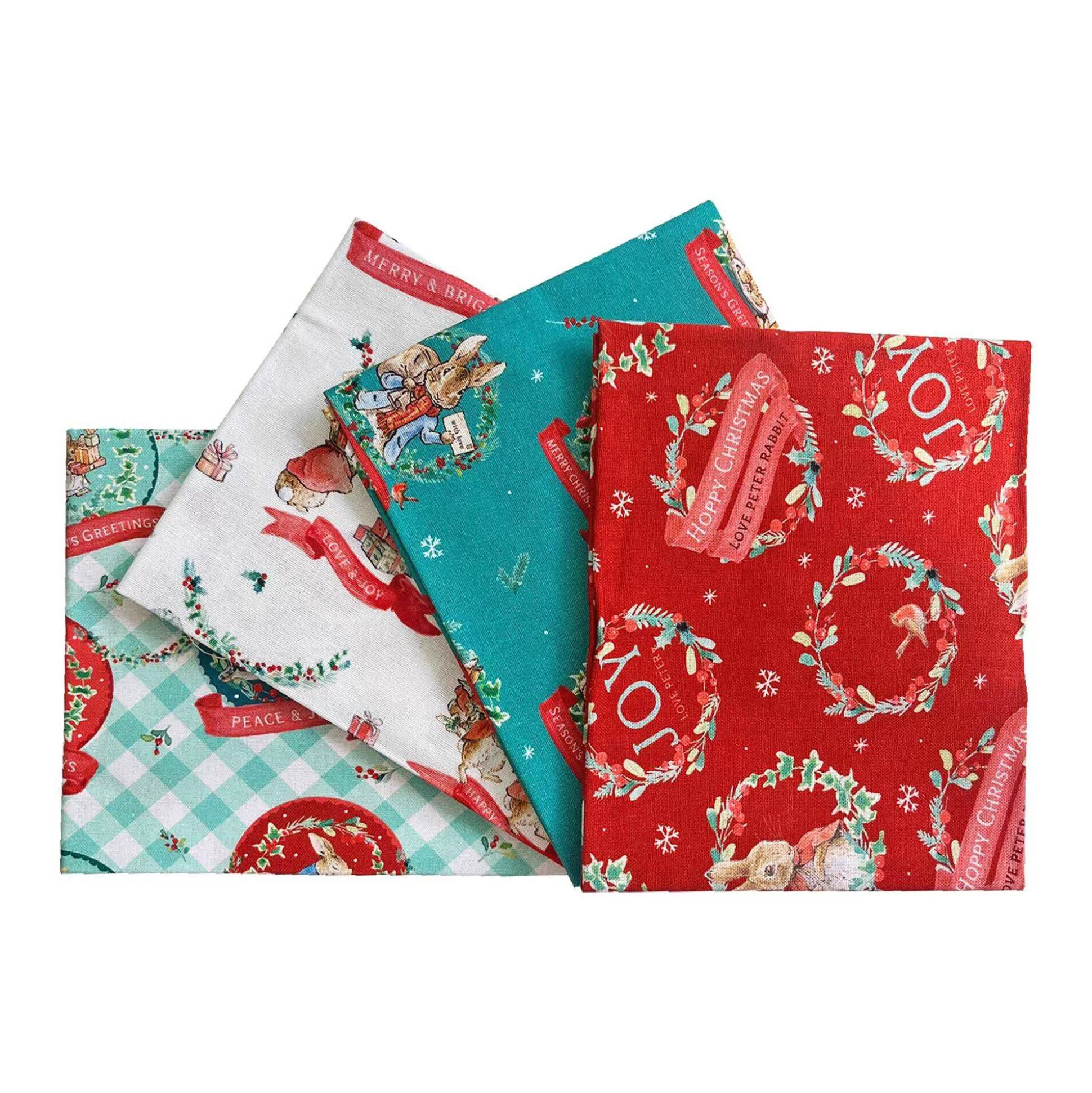 Peter Rabbit Hoppy Holidays Cotton Fat Quarters 4 Pack-Hobbycraft Cheap