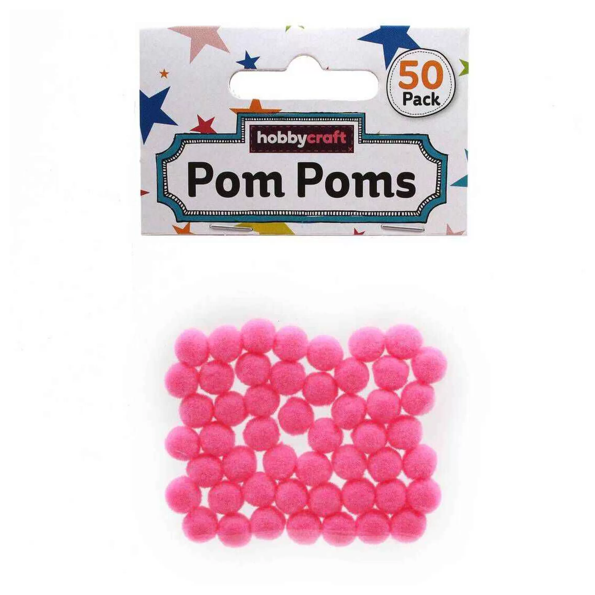 Pink Pom Poms 7Mm 50 Pack-Hobbycraft Hot