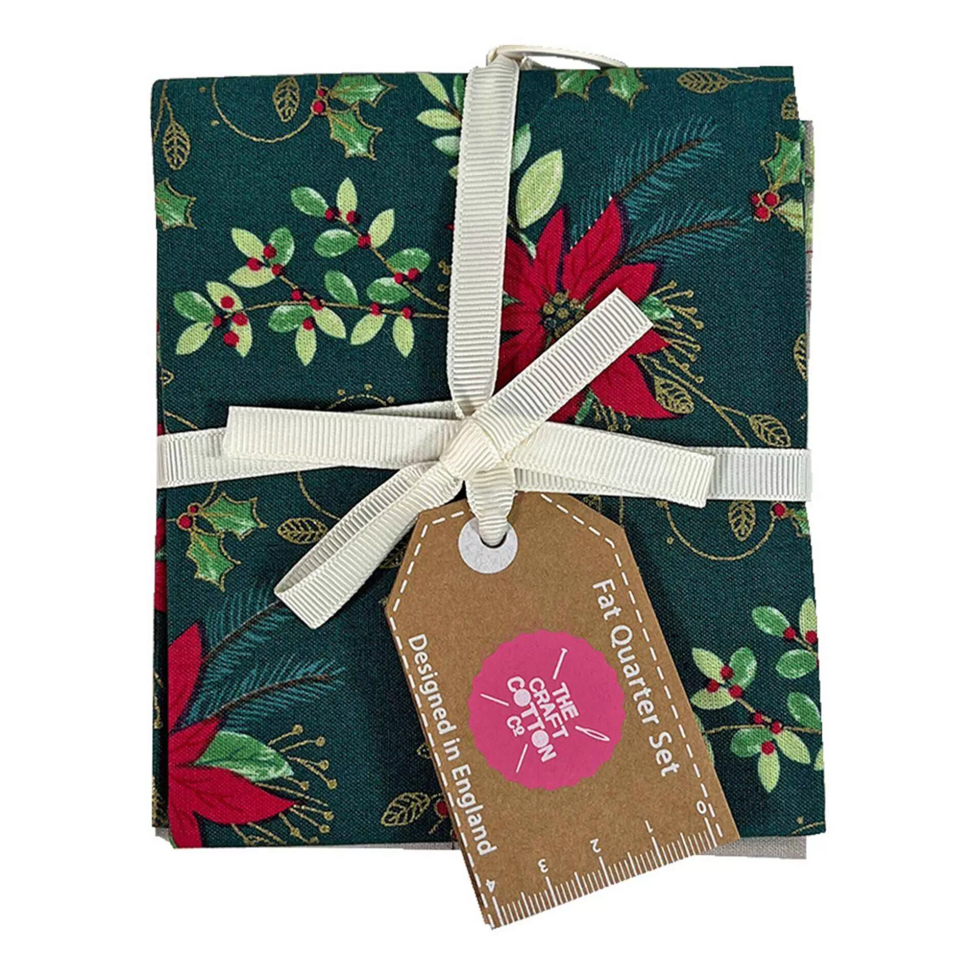 Poinsettia Cotton Fat Quarters 4 Pack-Hobbycraft Online