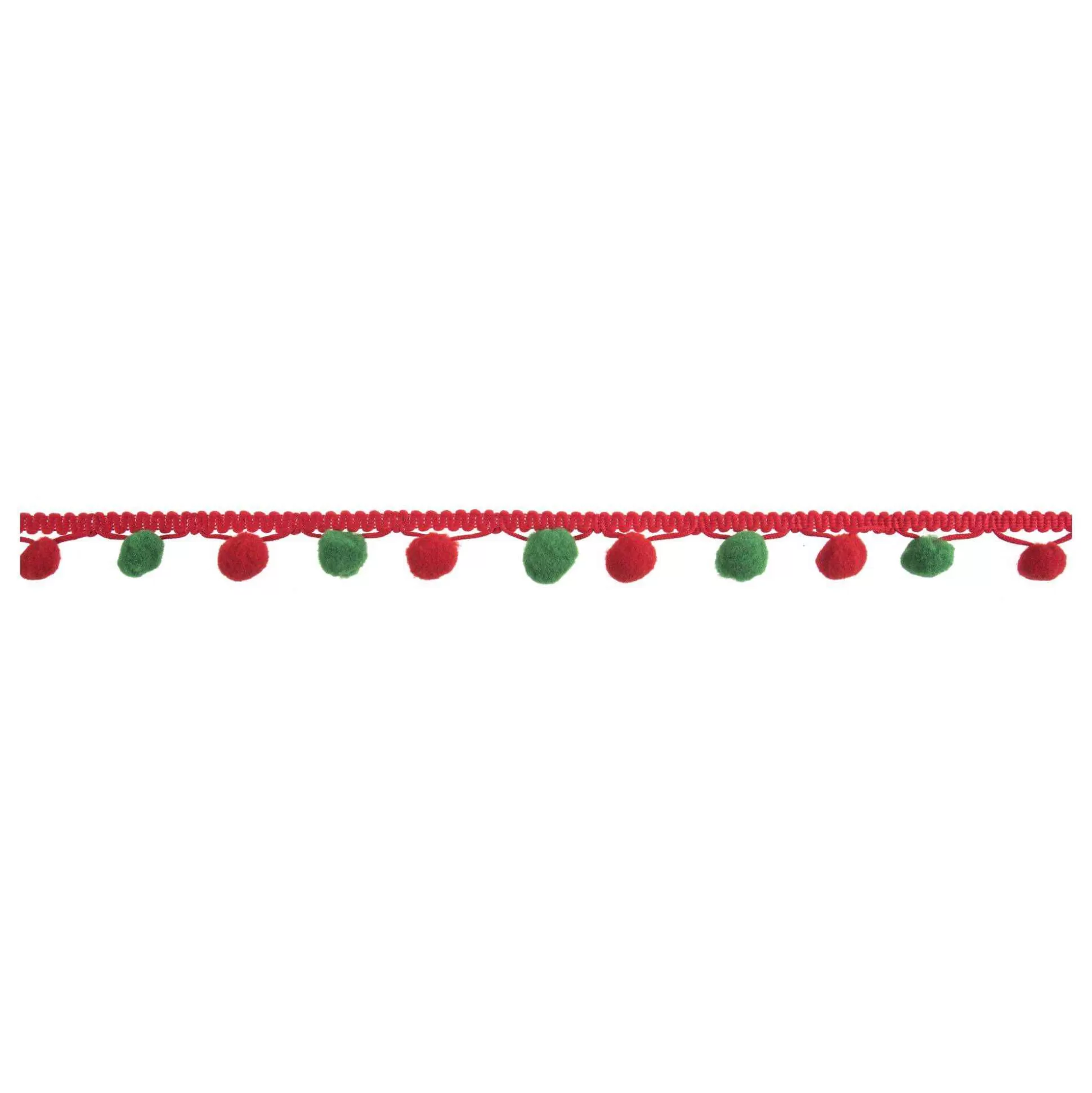 Red And Green 25Mm Pom Pom Trim By The Metre-Hobbycraft Best Sale