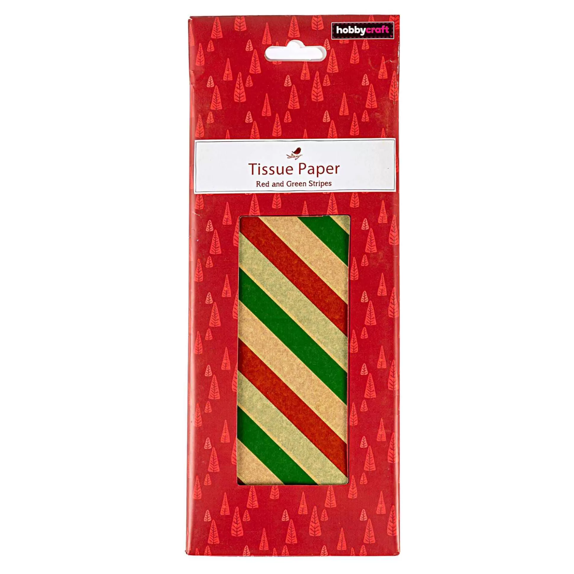 Red And Green Striped Tissue Paper 50Cm X 75Cm 6 Pack-Hobbycraft Hot