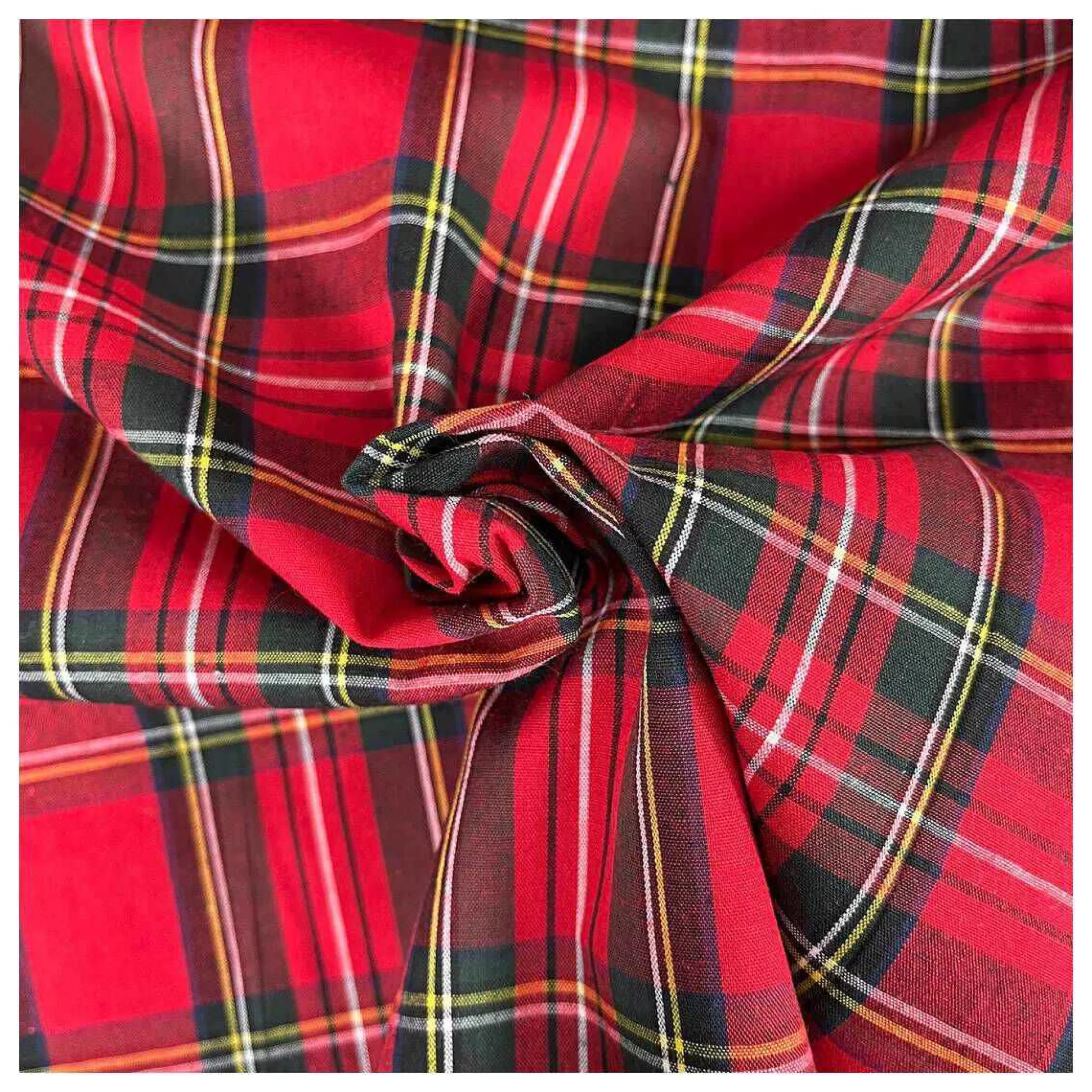 Red And Green Tartan Polycotton Fabric By The Metre-Hobbycraft Shop