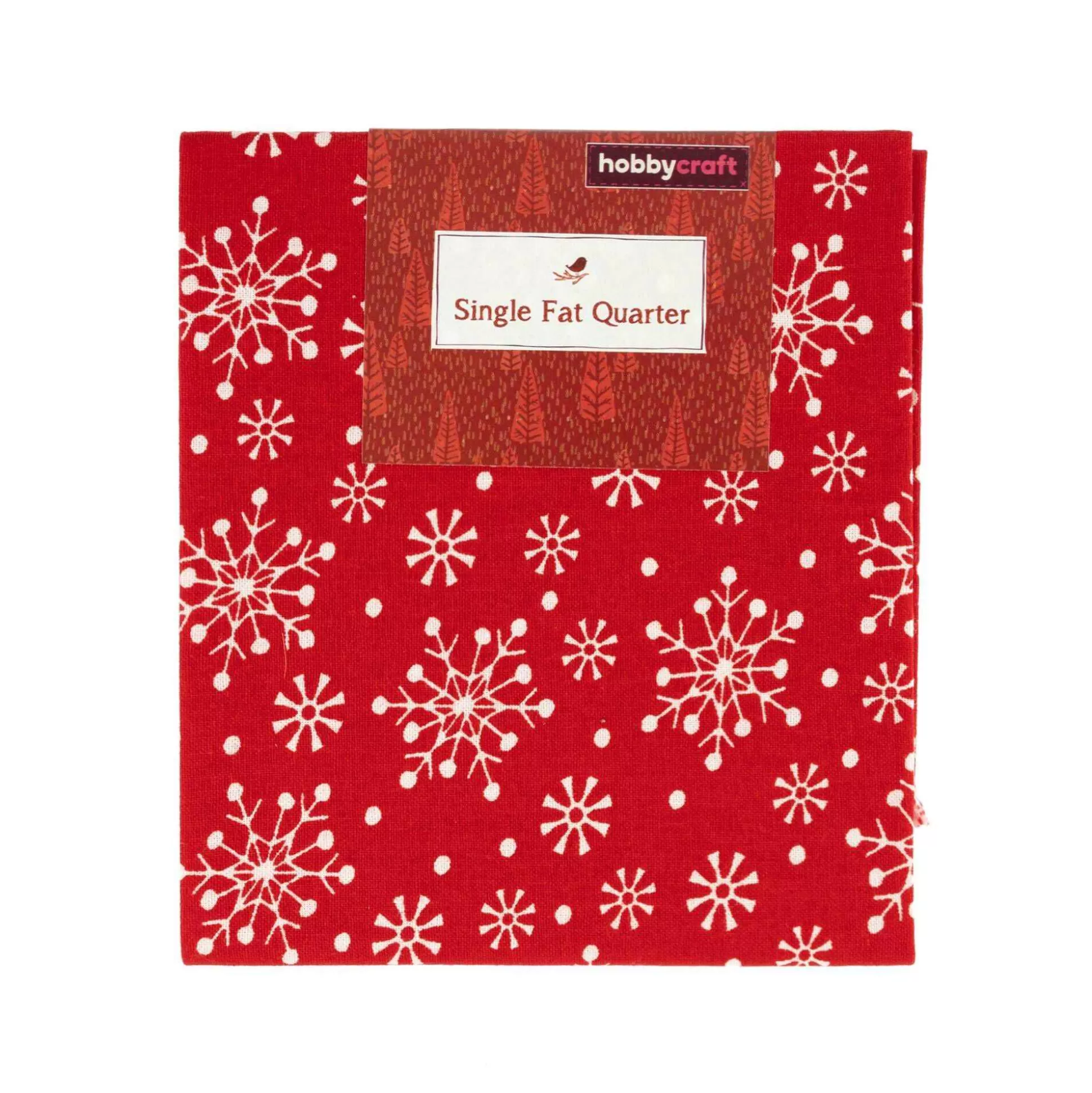 Red And White Snowflake Single Cotton Fat Quarter-Hobbycraft New