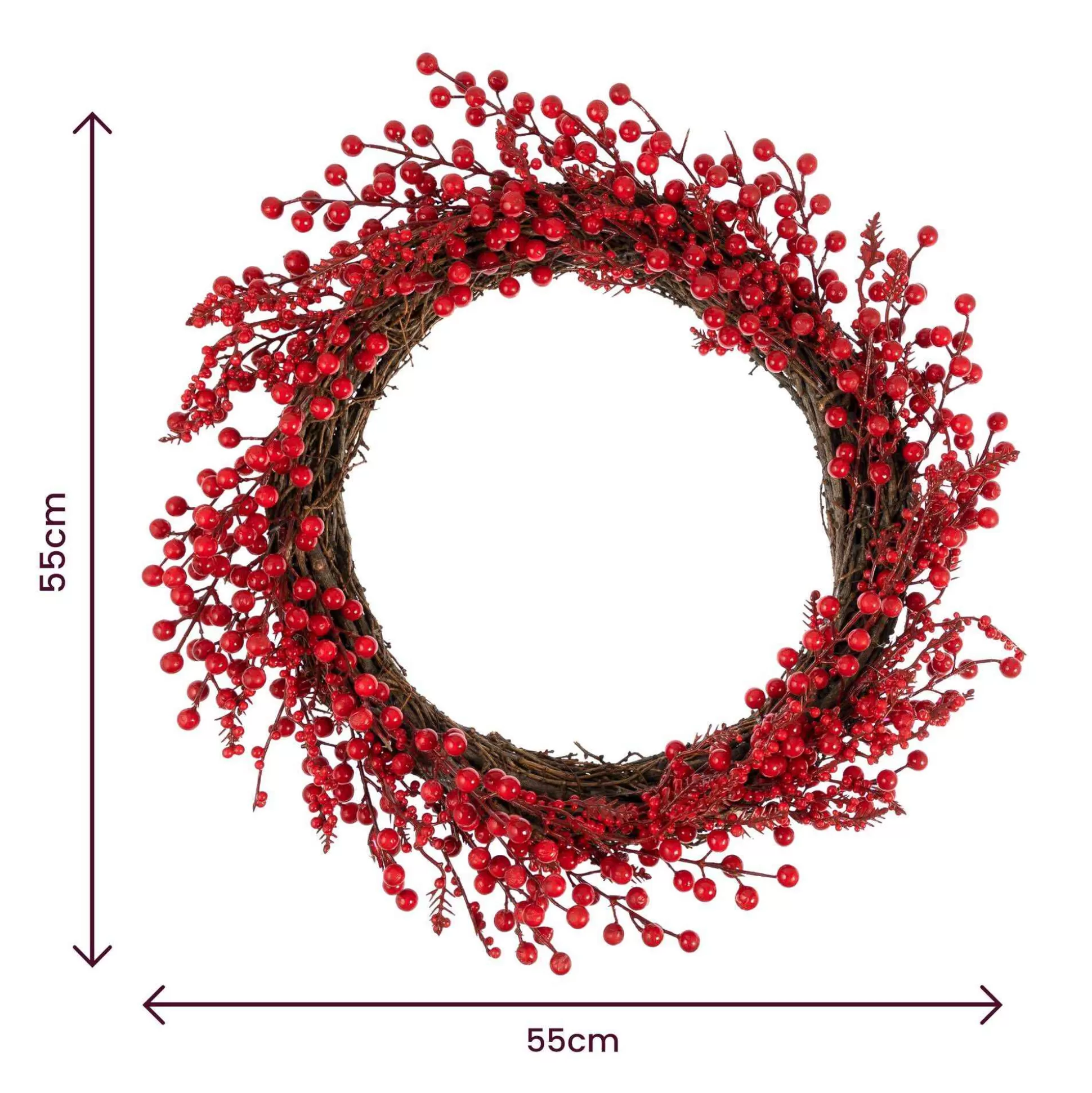 Red Berry Wreath 55Cm-Hobbycraft Discount