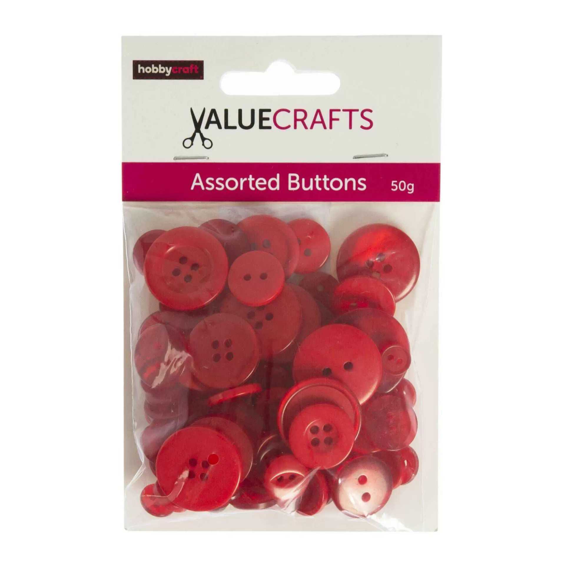 Red Buttons Pack 50G-Hobbycraft Store