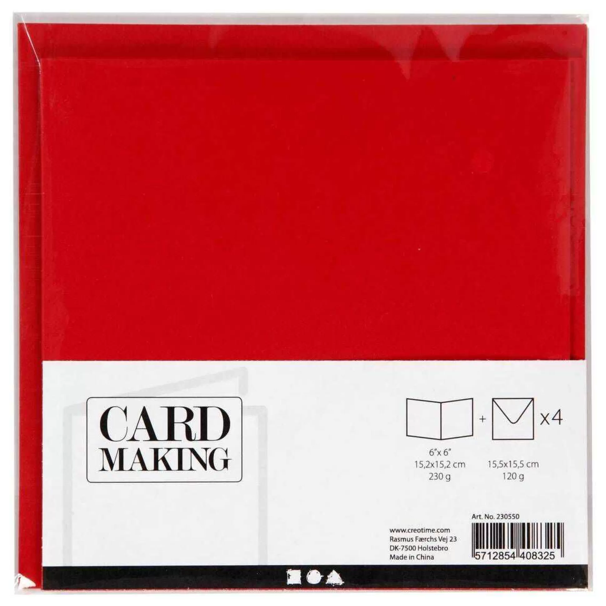 Red Cards And Envelopes 6 X 6 Inches 4 Pack-Hobbycraft Discount