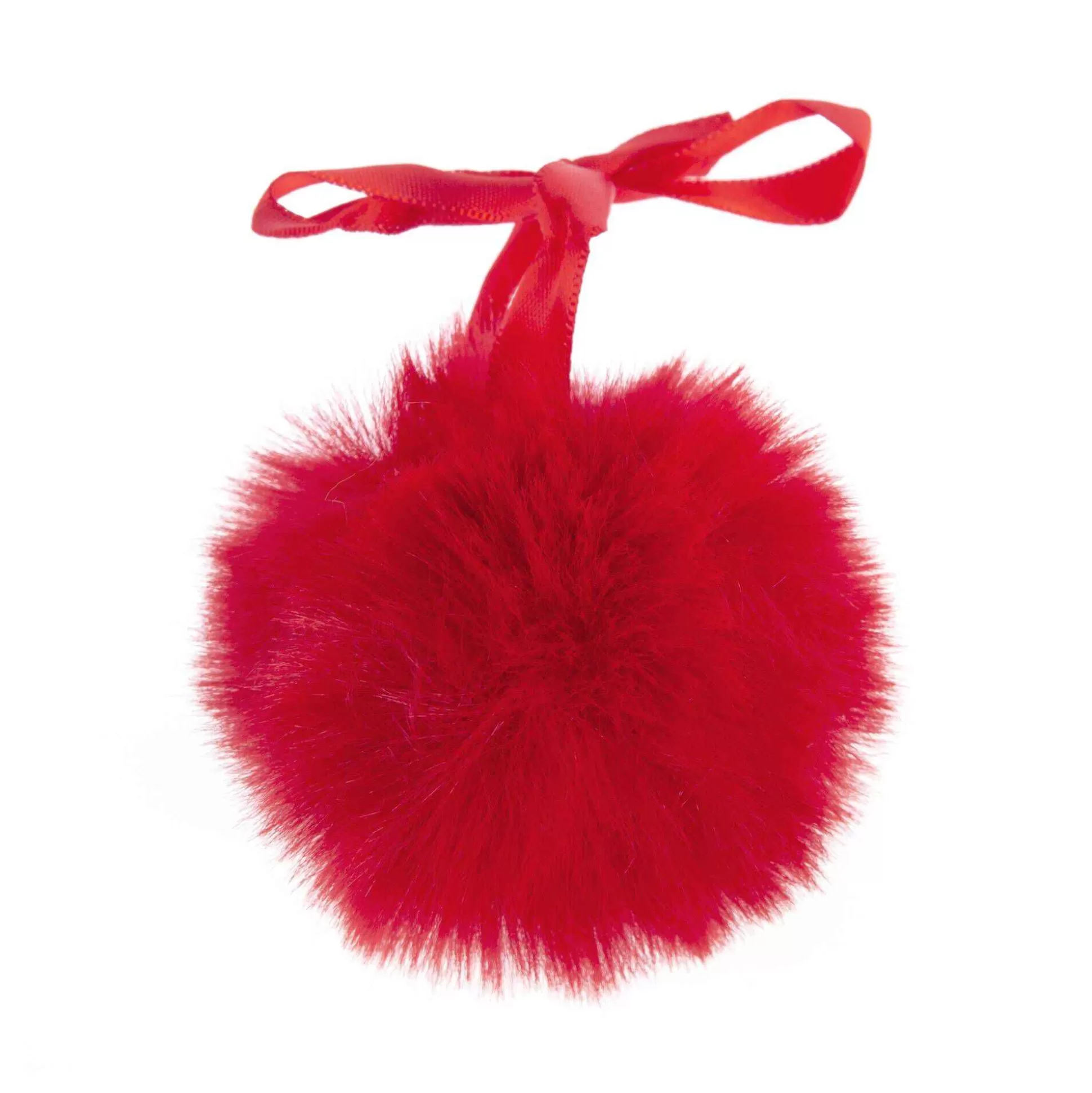 Red Faux Fur Pom Pom 6Cm-Hobbycraft Cheap