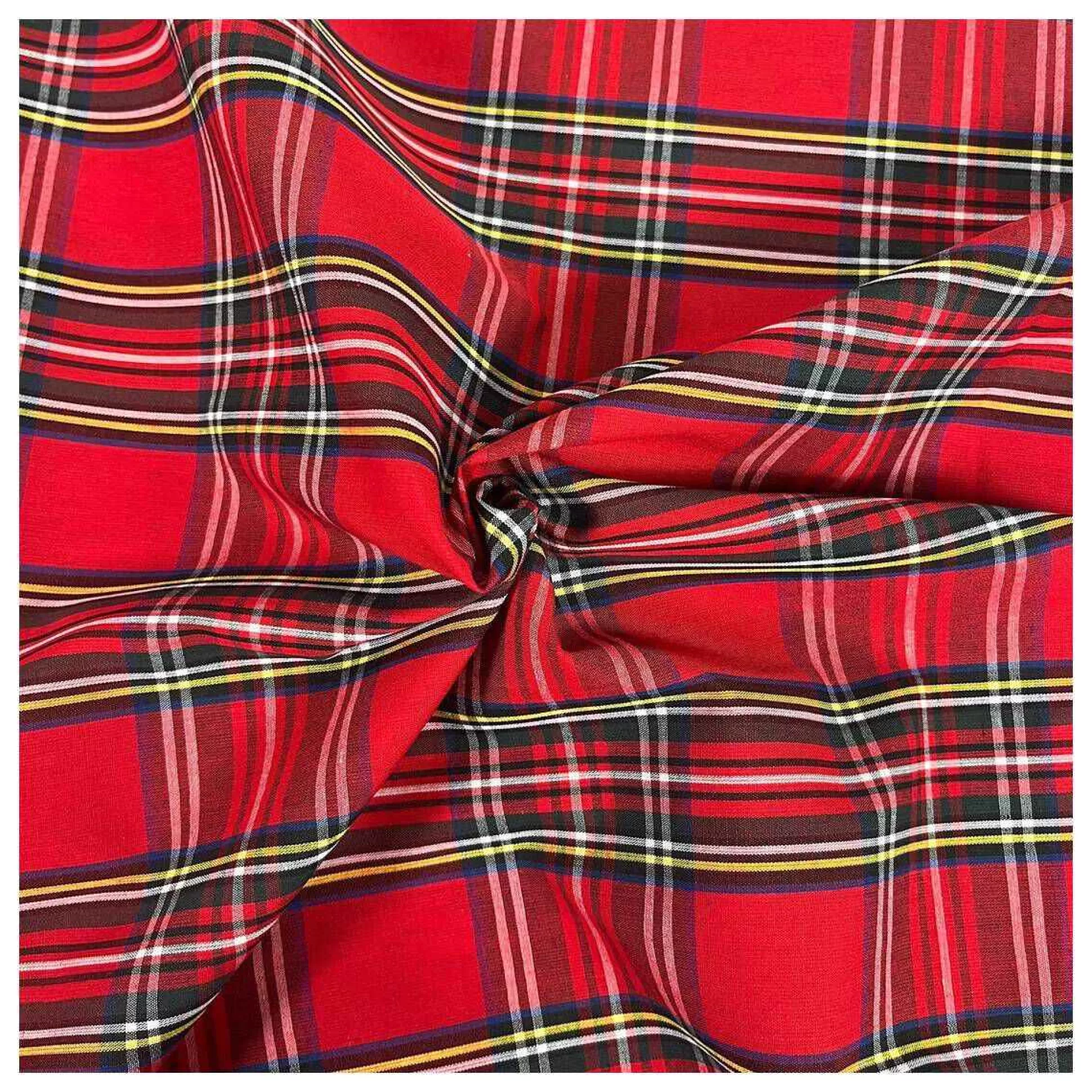 Red Poly Cotton Tartan Fabric By The Metre-Hobbycraft Clearance