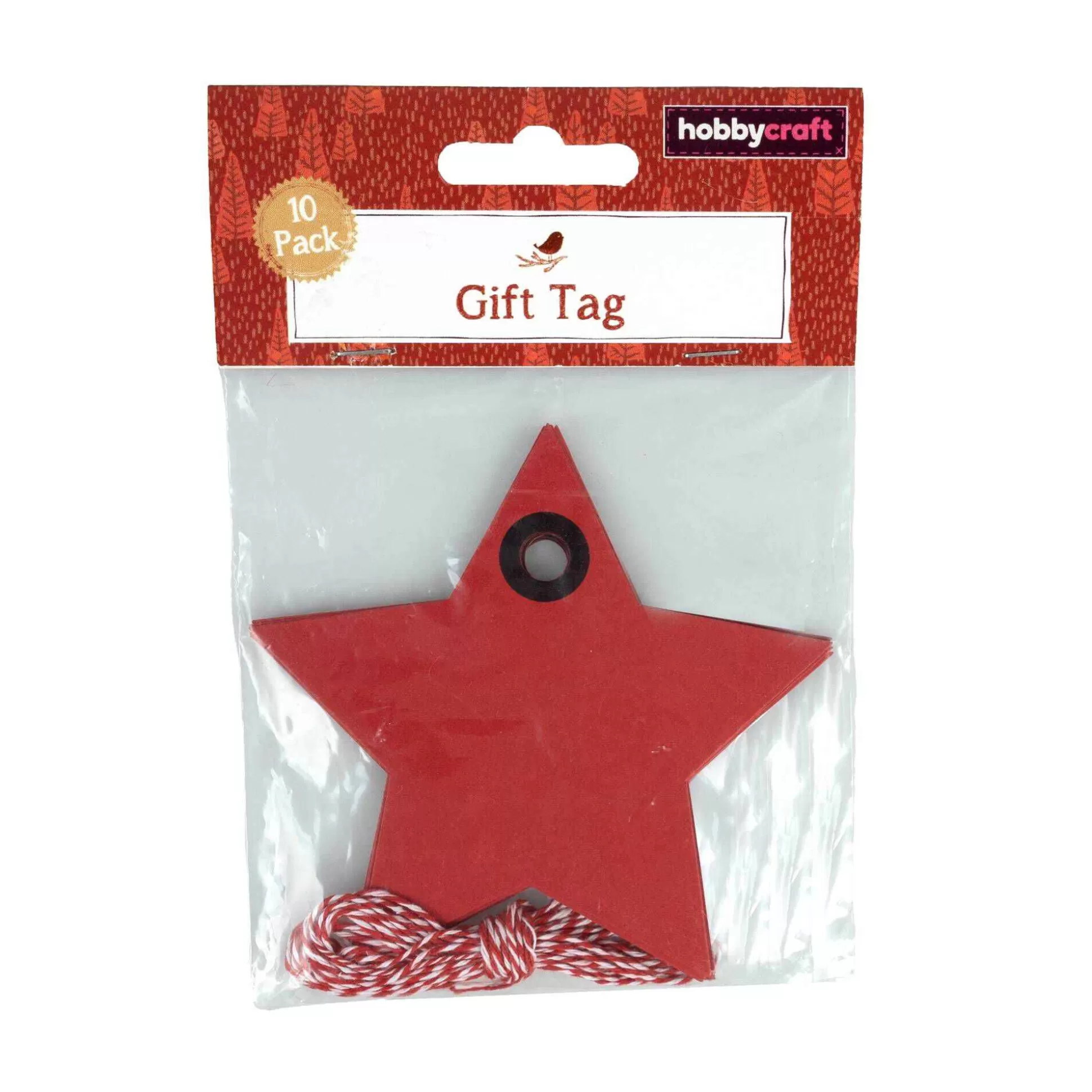 Red Star Gift Tags 10 Pack-Hobbycraft New