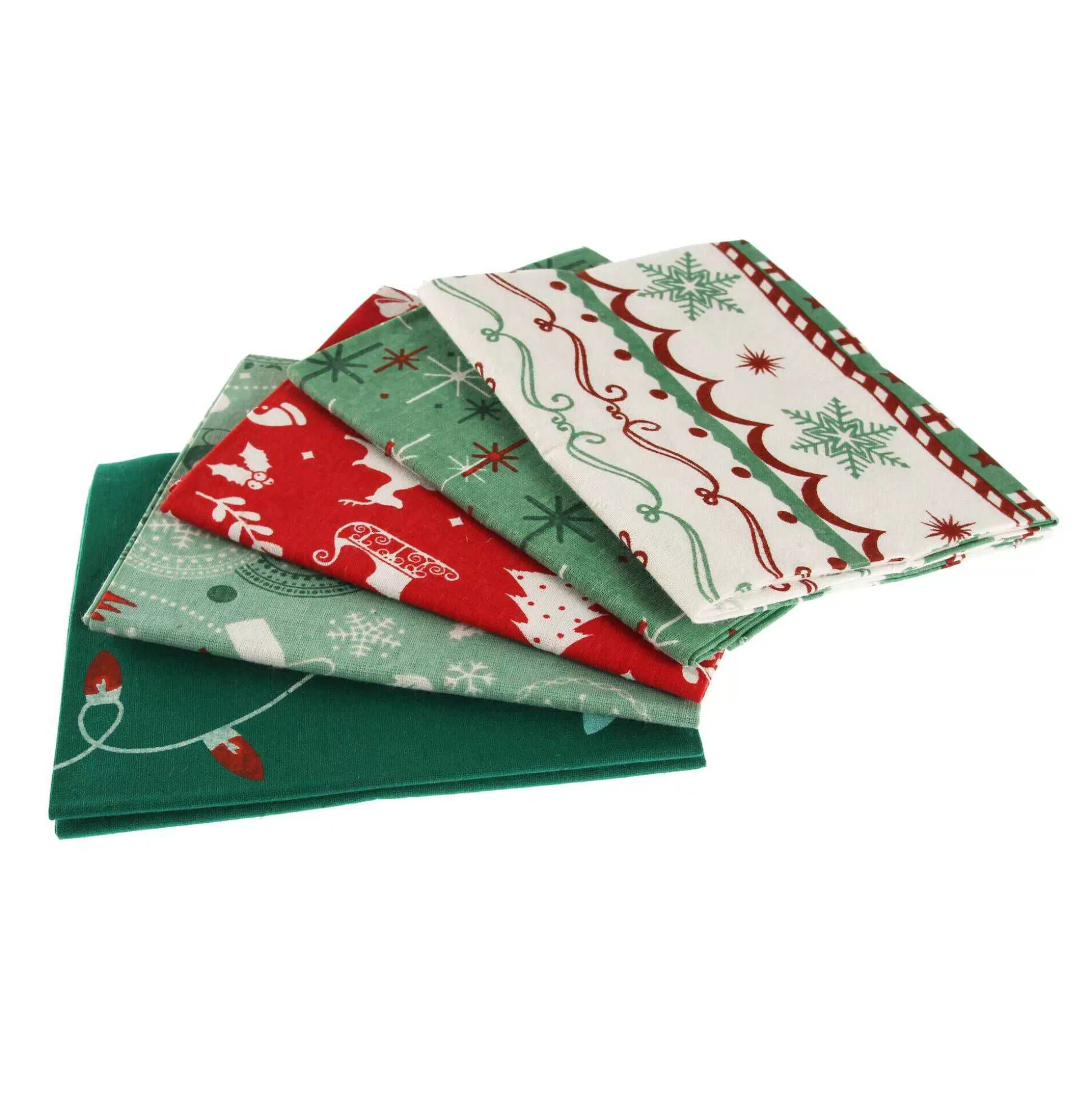 Reindeer Print Cotton Fat Quarters 5 Pack-Hobbycraft Discount