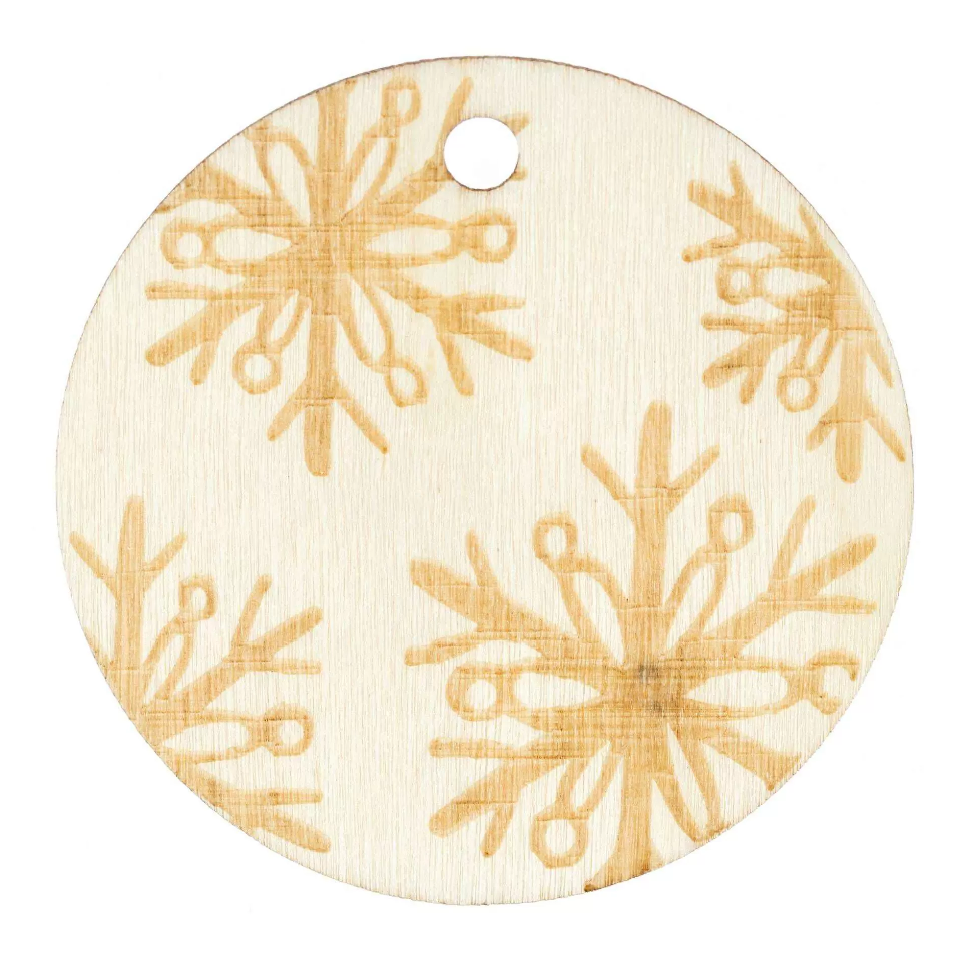 Round Snowflake Wooden Gift Tags 6Cm 4 Pack-Hobbycraft New