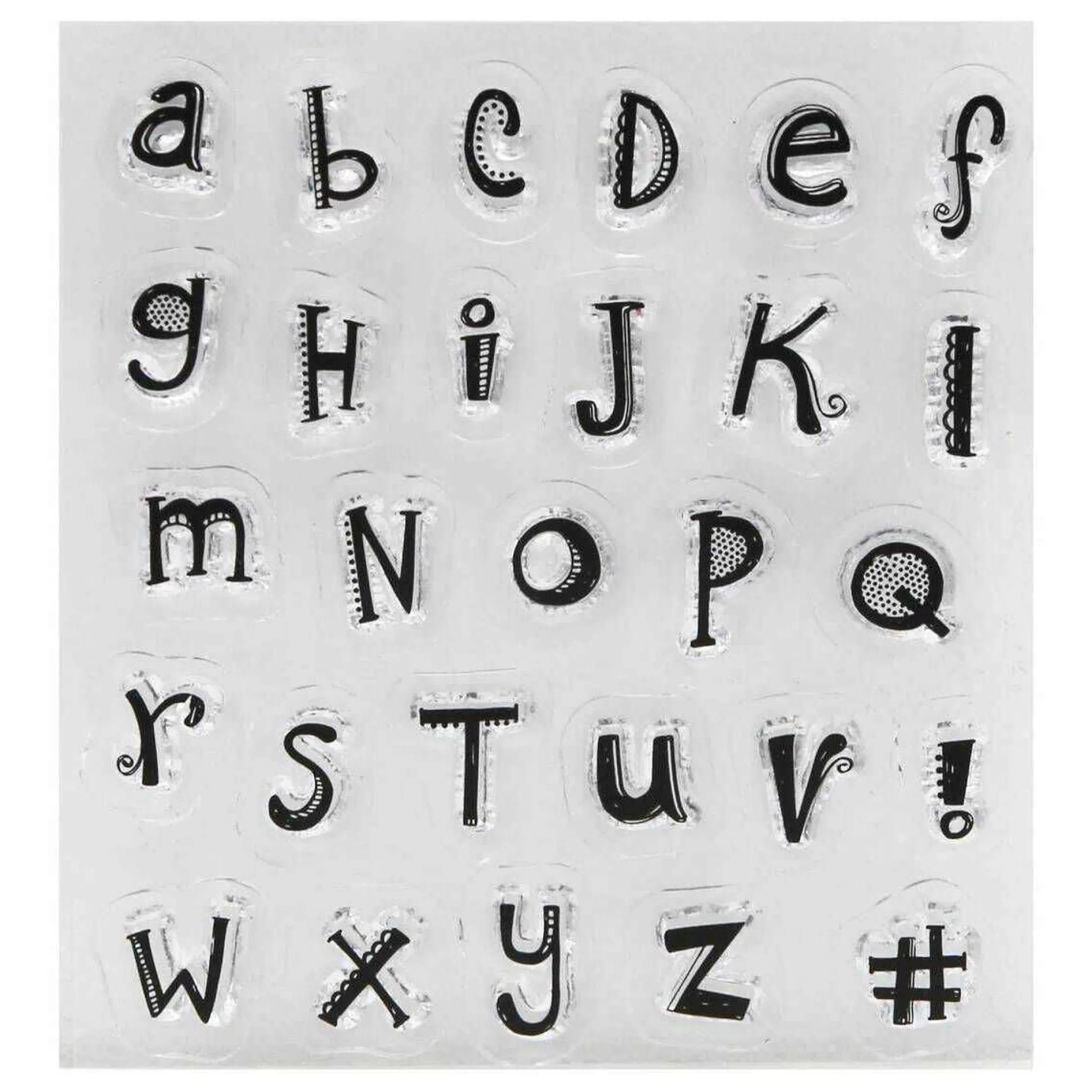 Scalloped Font Alphabet Stamps 28 Pack-Hobbycraft Clearance