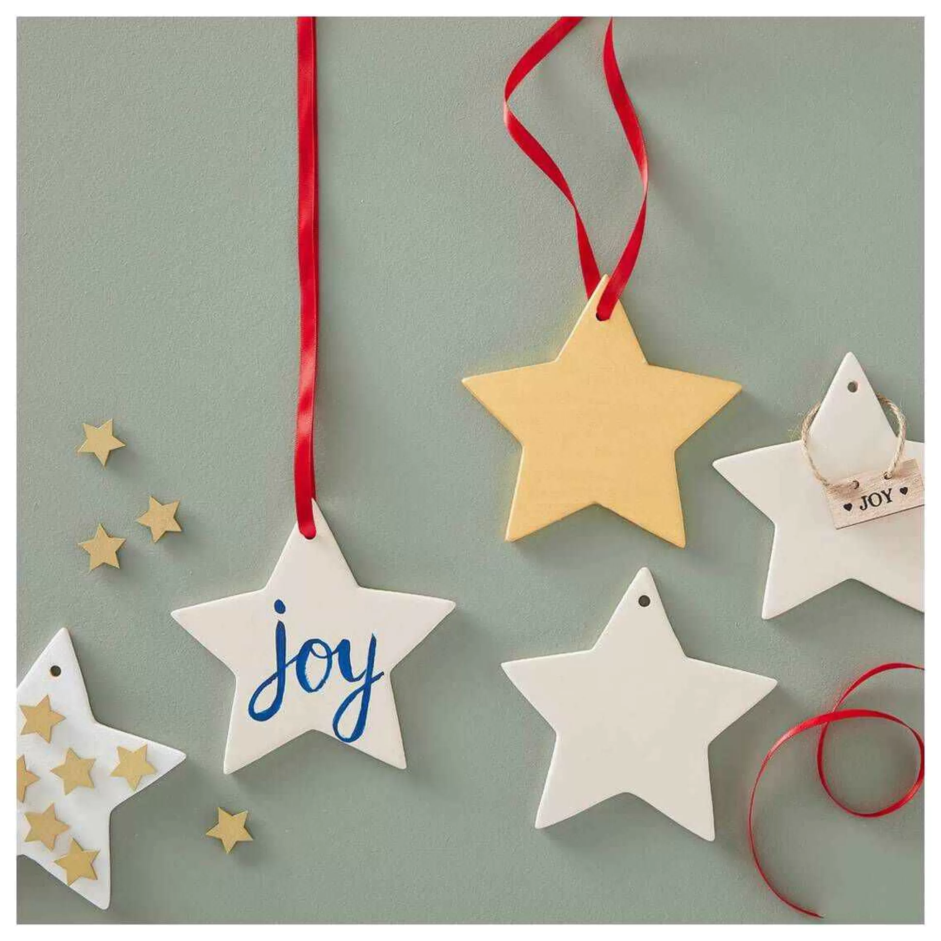 Shine Together Hanging Ceramic Star Decoration 12Cm-Hobbycraft Cheap