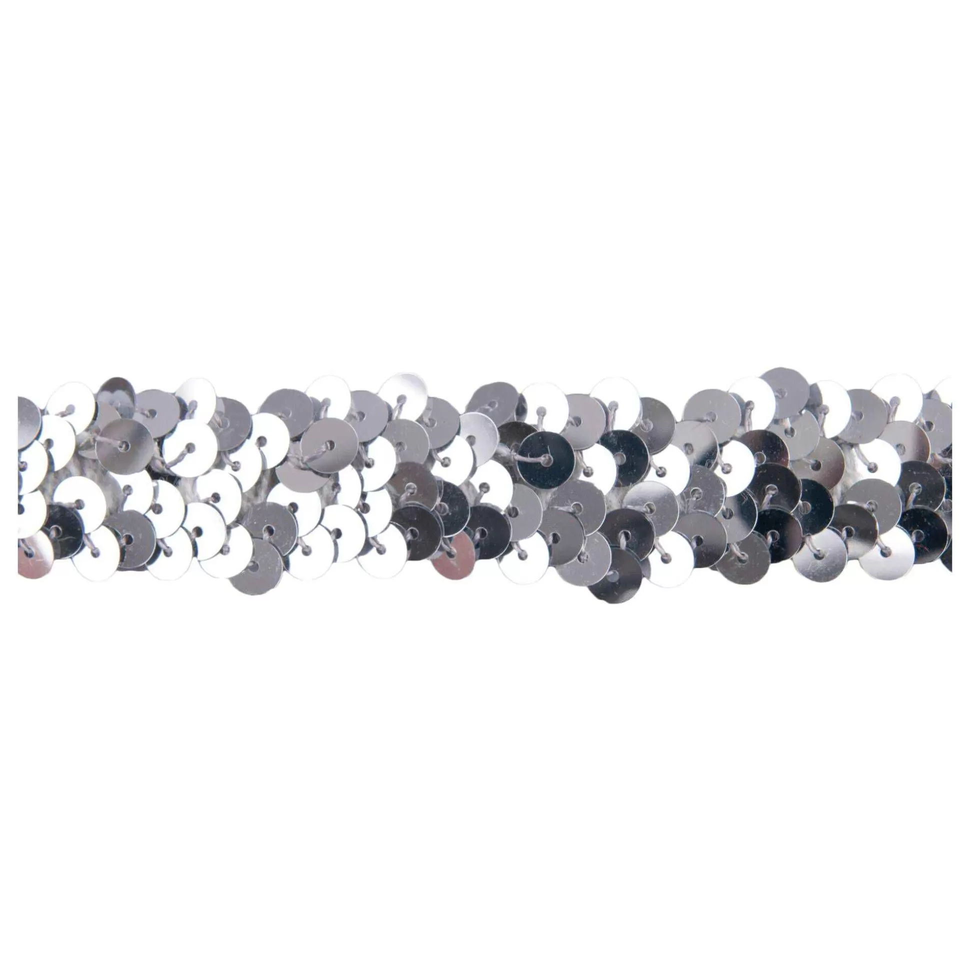 Silver 20Mm Sequin Stretch Trim By The Metre-Hobbycraft Sale