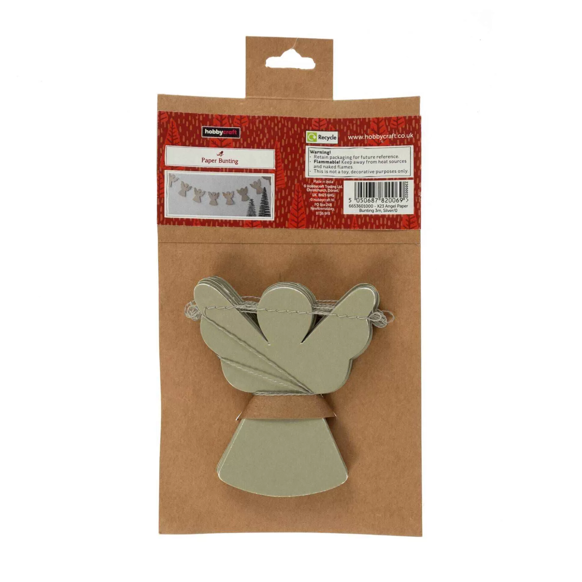 Silver Angel Paper Bunting 3M-Hobbycraft Store