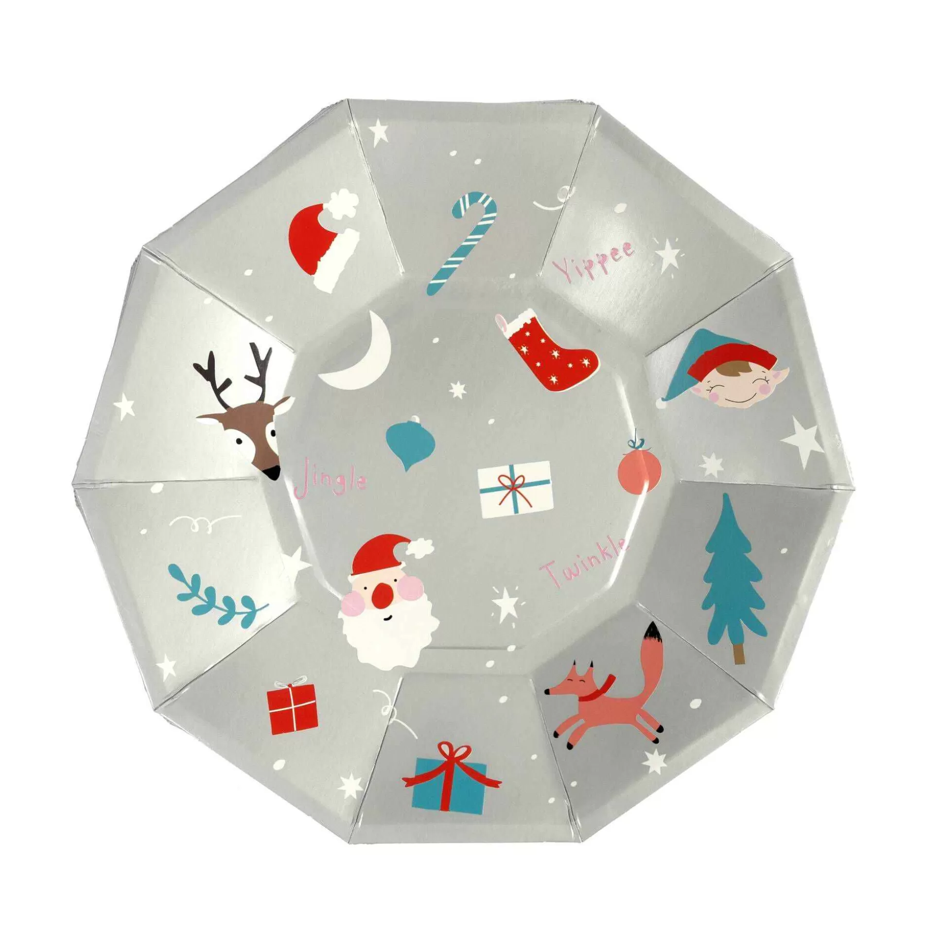 Silver Christmas Plates 8 Pack-Hobbycraft Discount