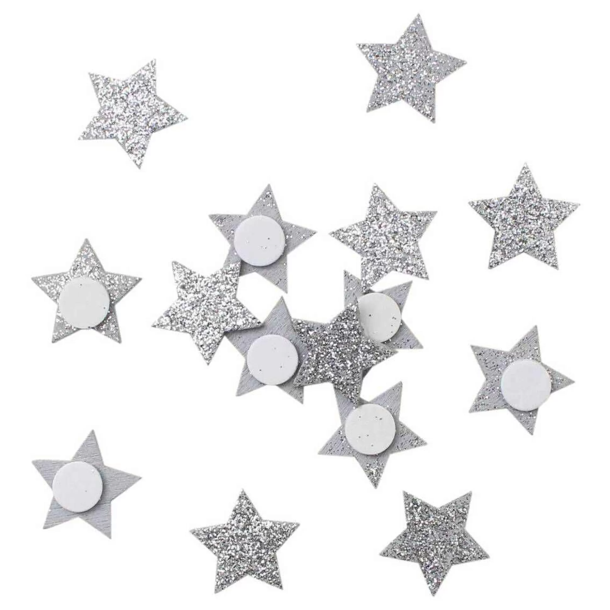Silver Glitter Wooden Stars 30 Pack-Hobbycraft Outlet