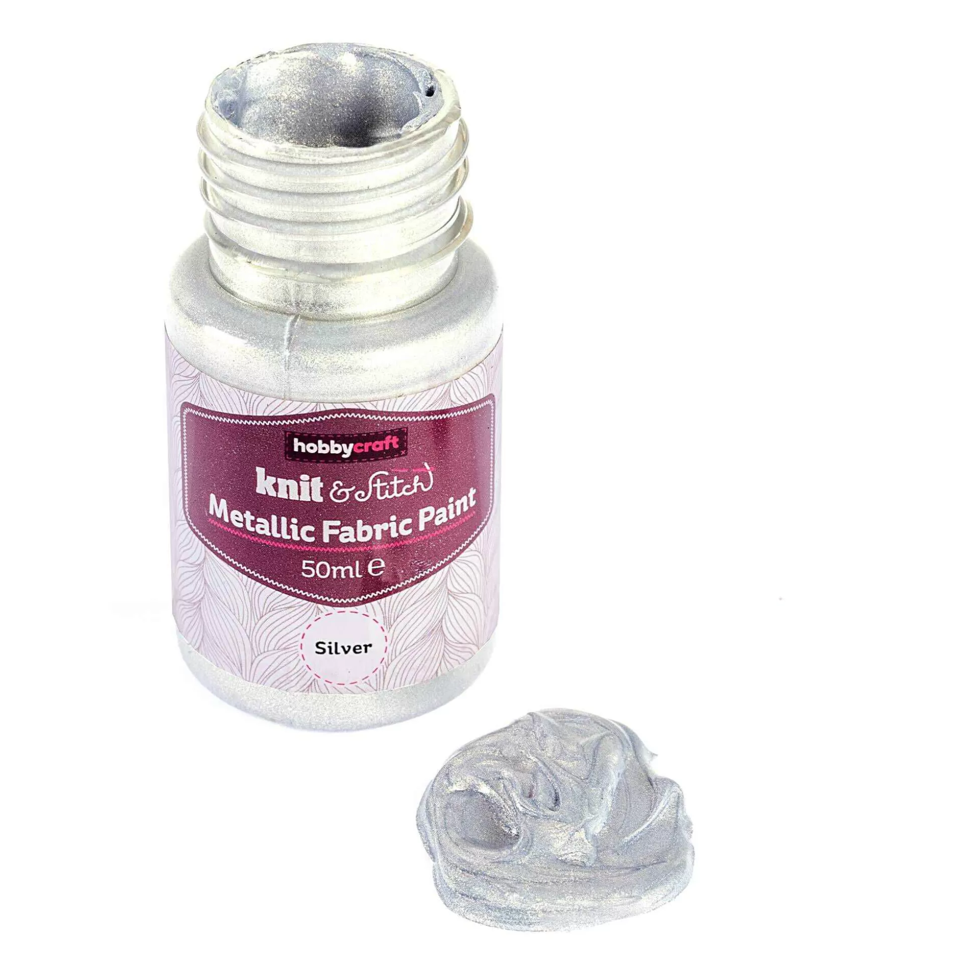 Silver Metallic Fabric Paint 50Ml-Hobbycraft Sale