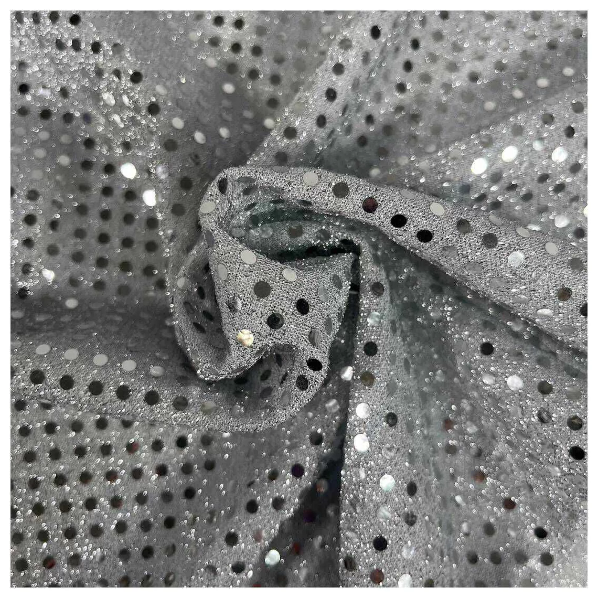Silver Sequin Polyester Jersey Fabric By The Metre-Hobbycraft Sale