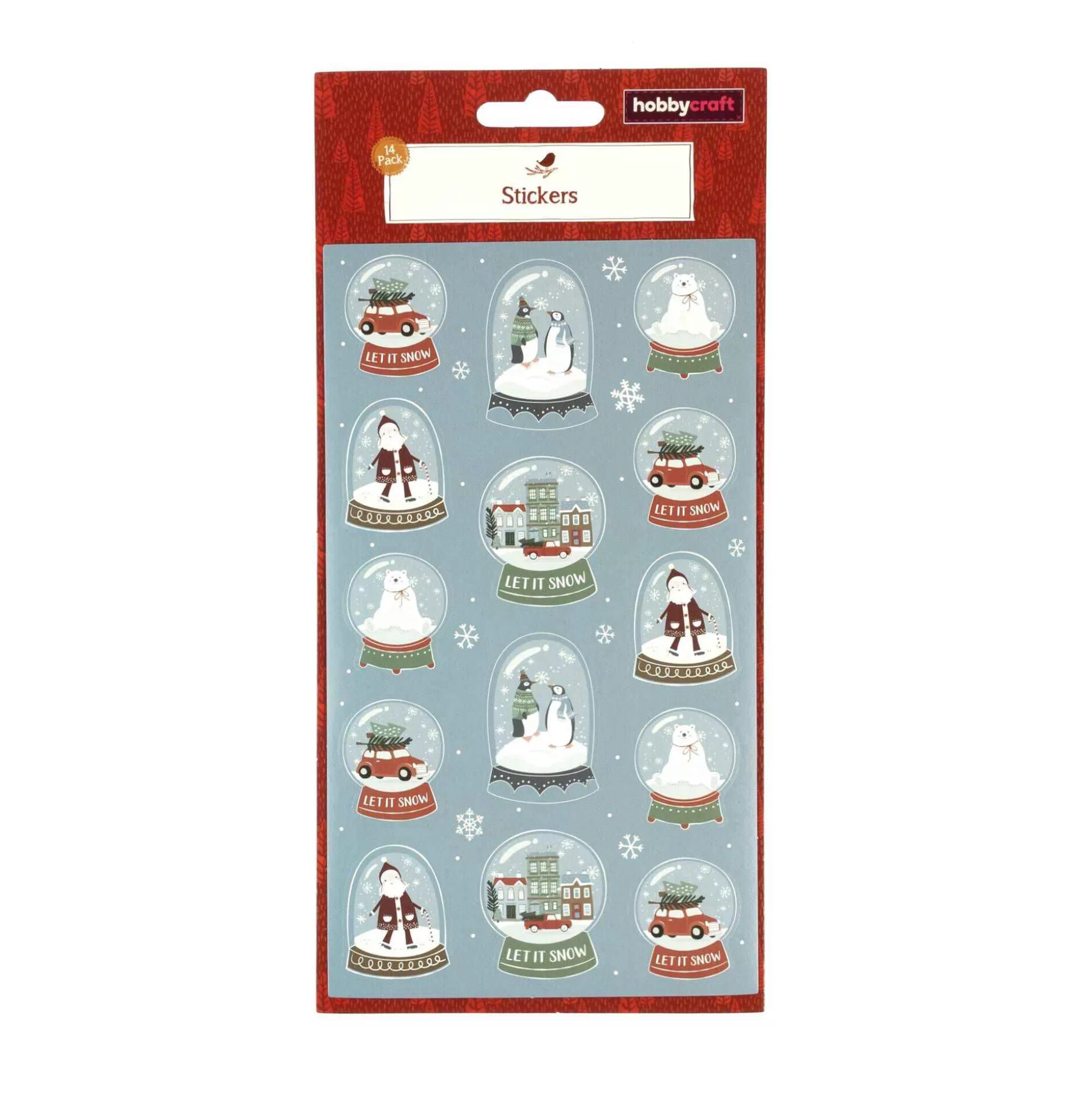 Snow Globe Stickers 14 Pack-Hobbycraft Shop