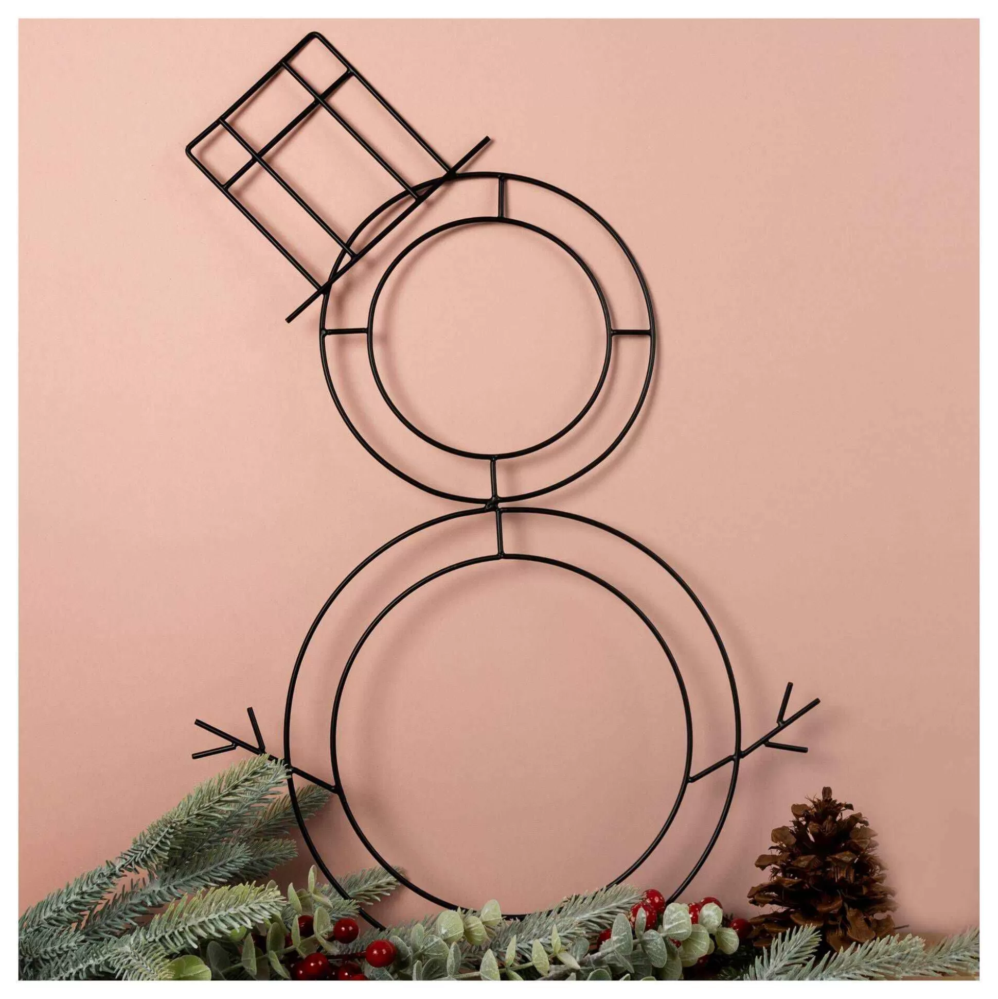 Snowman Metal Wreath Frame 56Cm X 36Cm-Hobbycraft Best