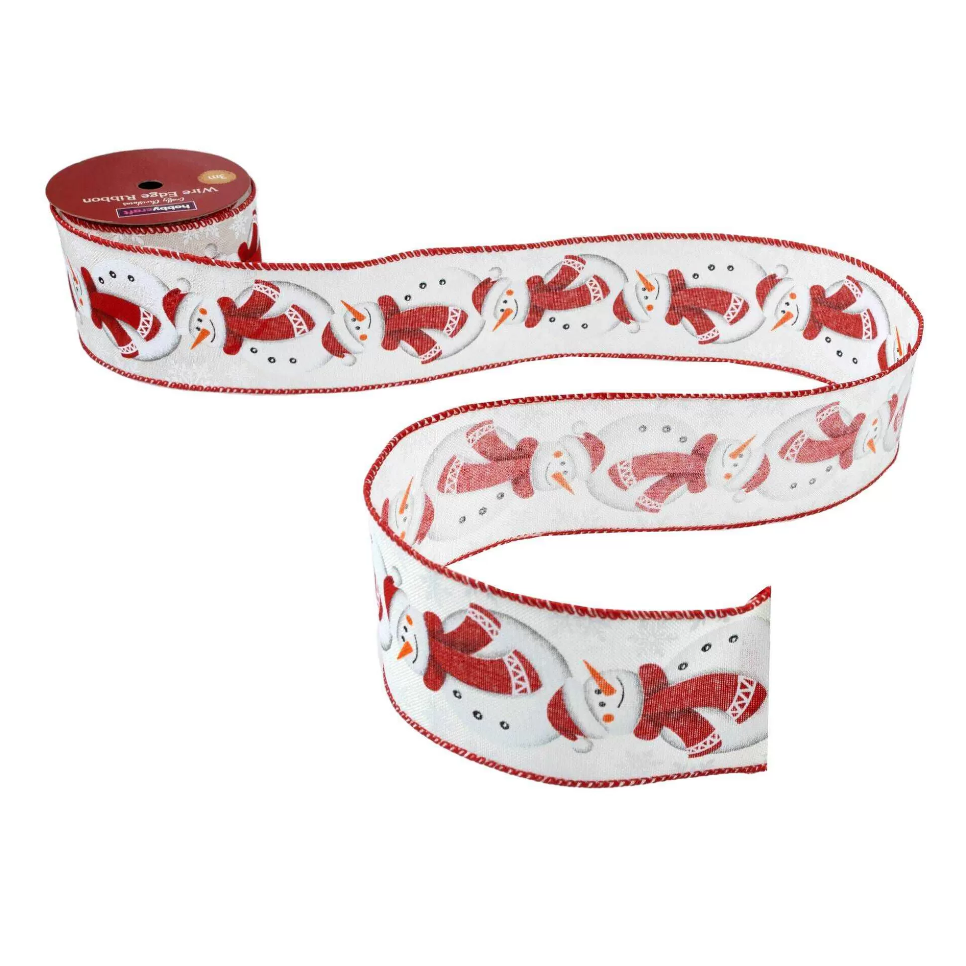Snowman Wire Edge Ribbon 63Mm X 3M-Hobbycraft Fashion