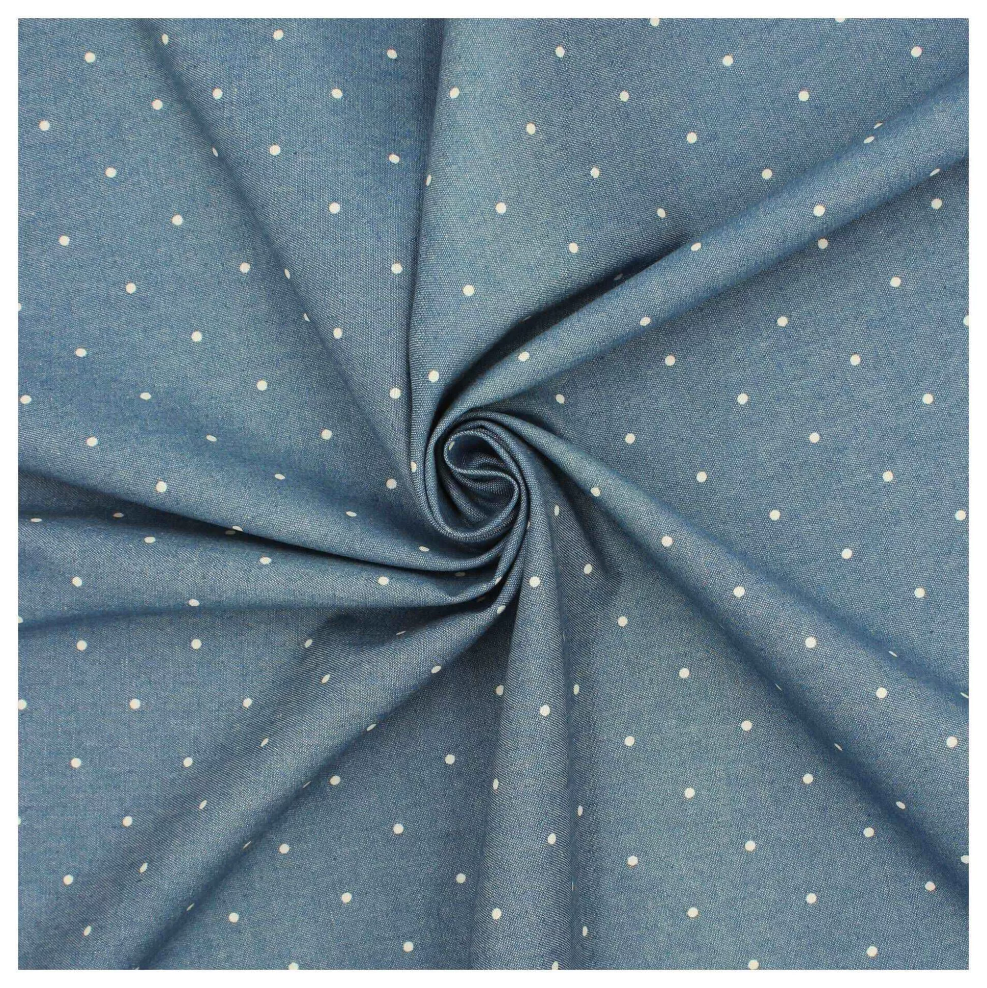 Spot Printed Cotton Chambray Fabric By The Metre-Hobbycraft Best