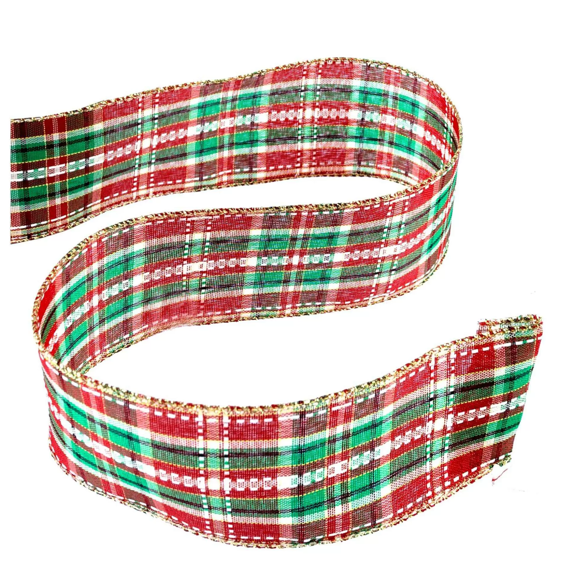 Tartan Wire Edge Ribbon 63Mm X 3M-Hobbycraft Discount