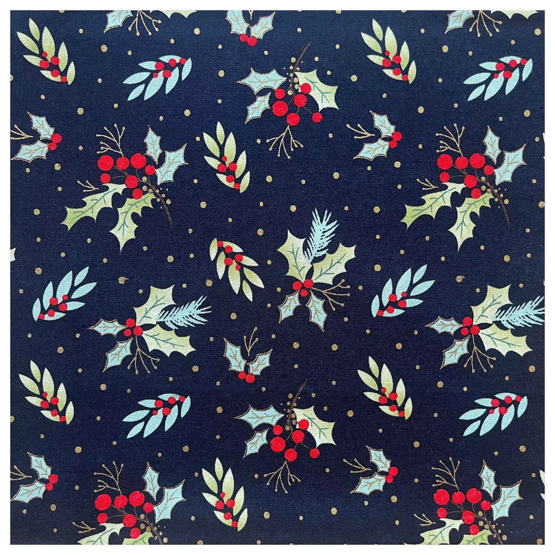 Traditional Navy Sprig Cotton Fabric Pack 112Cm X 1M-Hobbycraft Shop