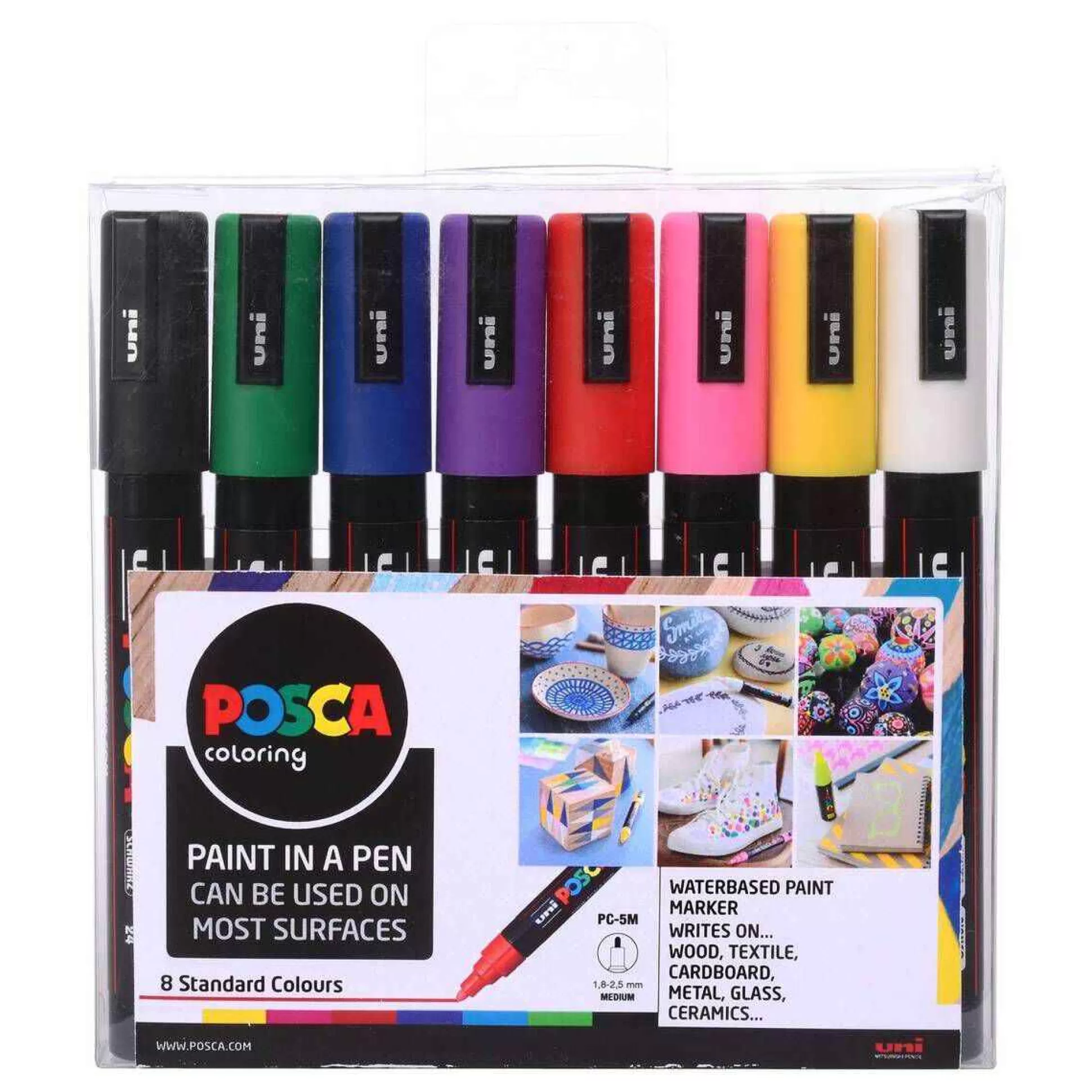 uniball_posca_pc5m_marker_pens_starter_set_8_pack_1.webp Uni-Ball Posca Pc-5M Marker Pens Starter Set 8 Pack-Hobbycraft Outlet