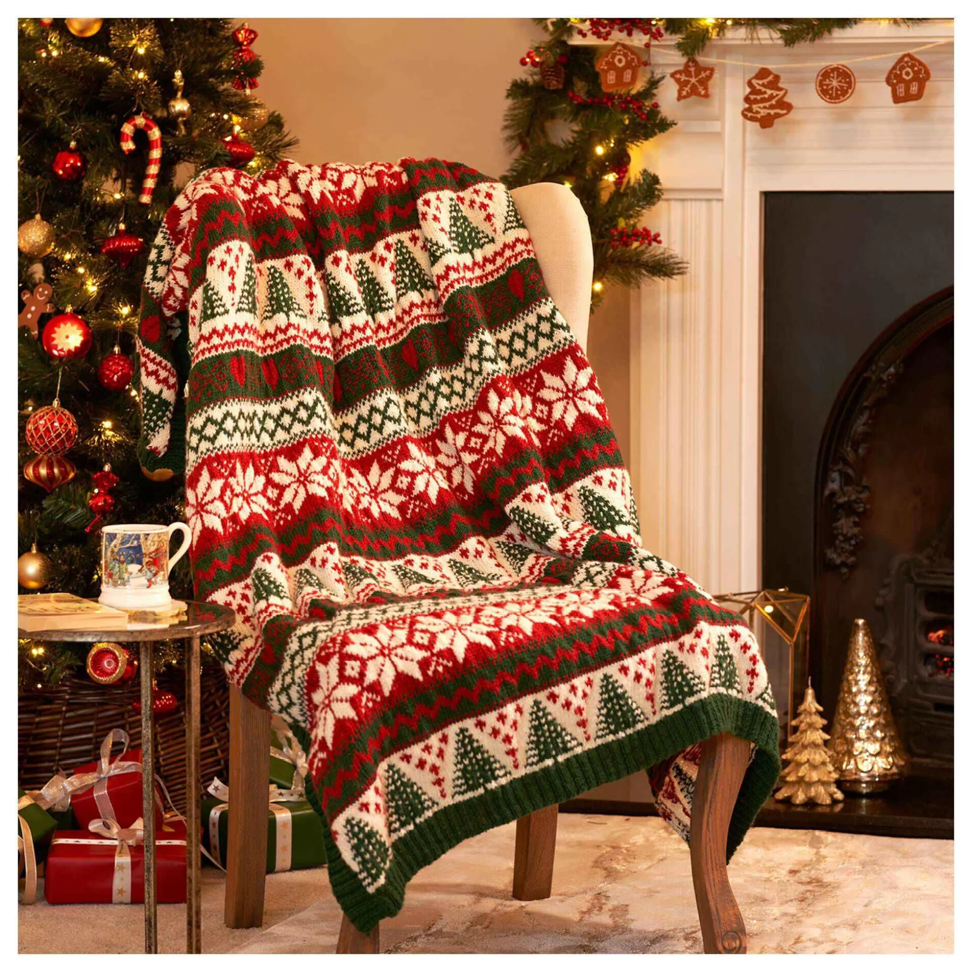 west_yorkshire_spinners_woodside_fair_isle_festive_blanket_kit_2.webp West Yorkshire Spinners Woodside Fair Isle Festive Blanket Kit-Hobbycraft Cheap