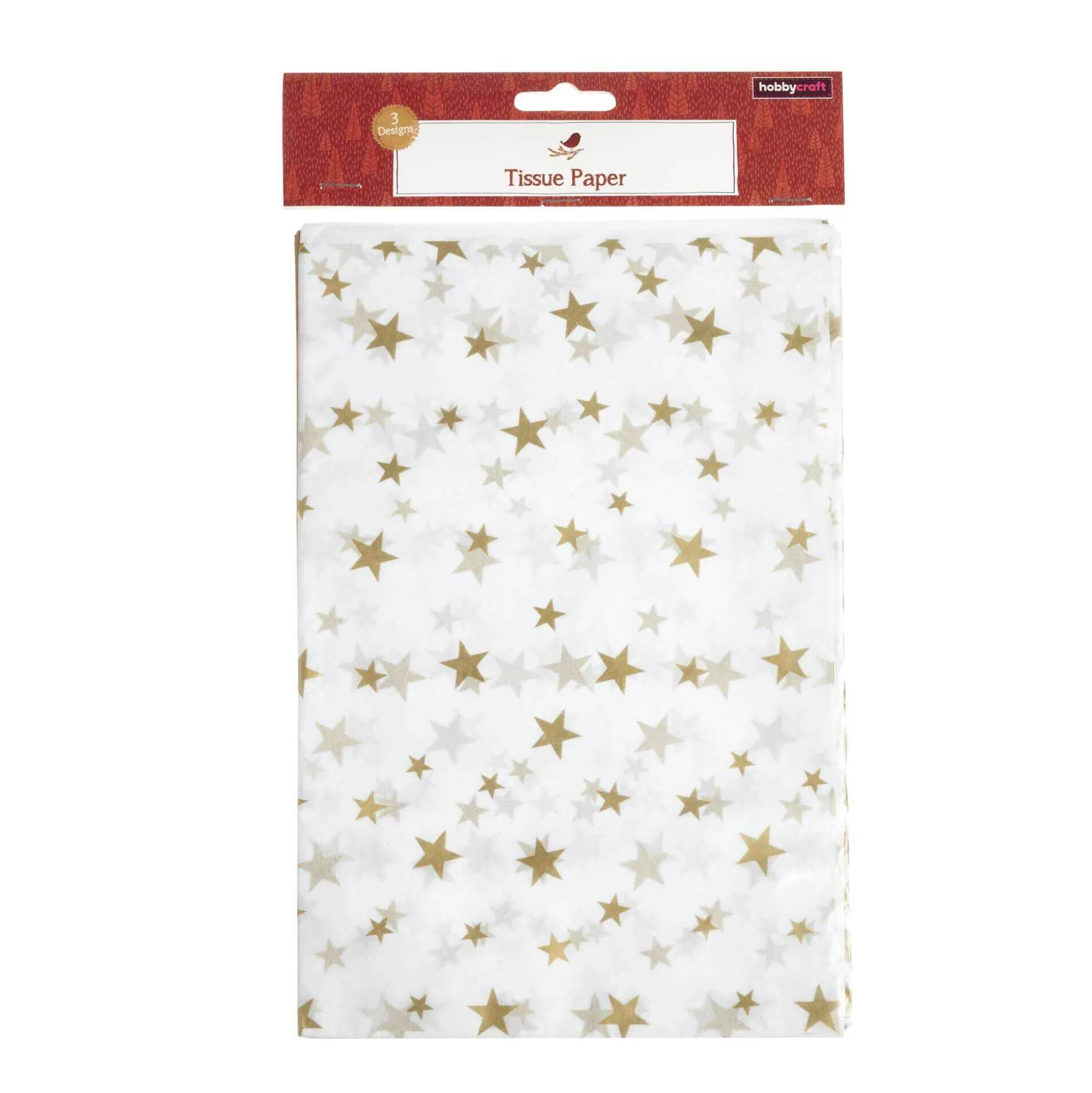 White And Gold Christmas Tissue Paper 3 Pack-Hobbycraft Best