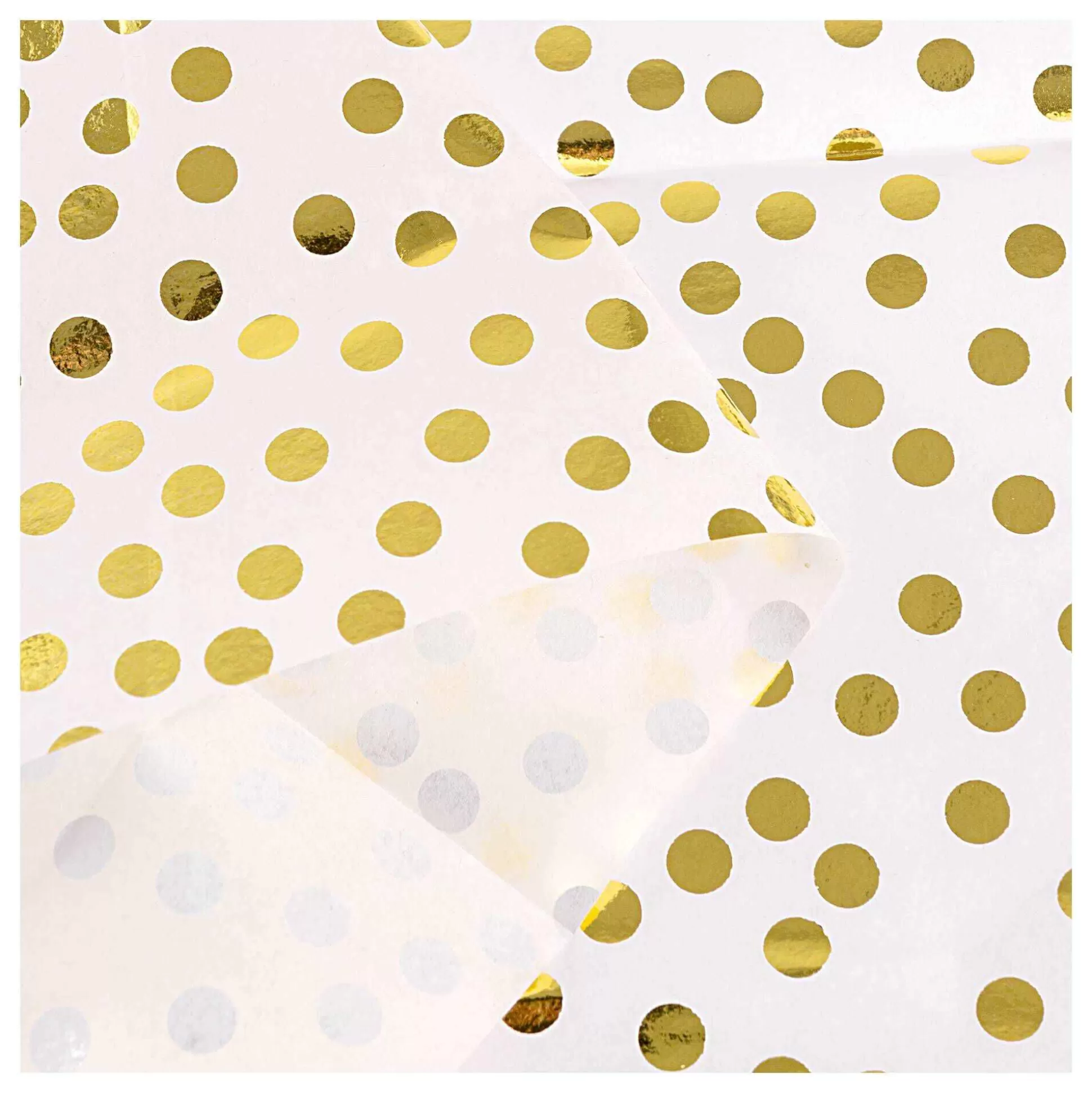 White And Gold Dots Tissue Paper 50Cm X 75Cm 3 Pack-Hobbycraft Best Sale