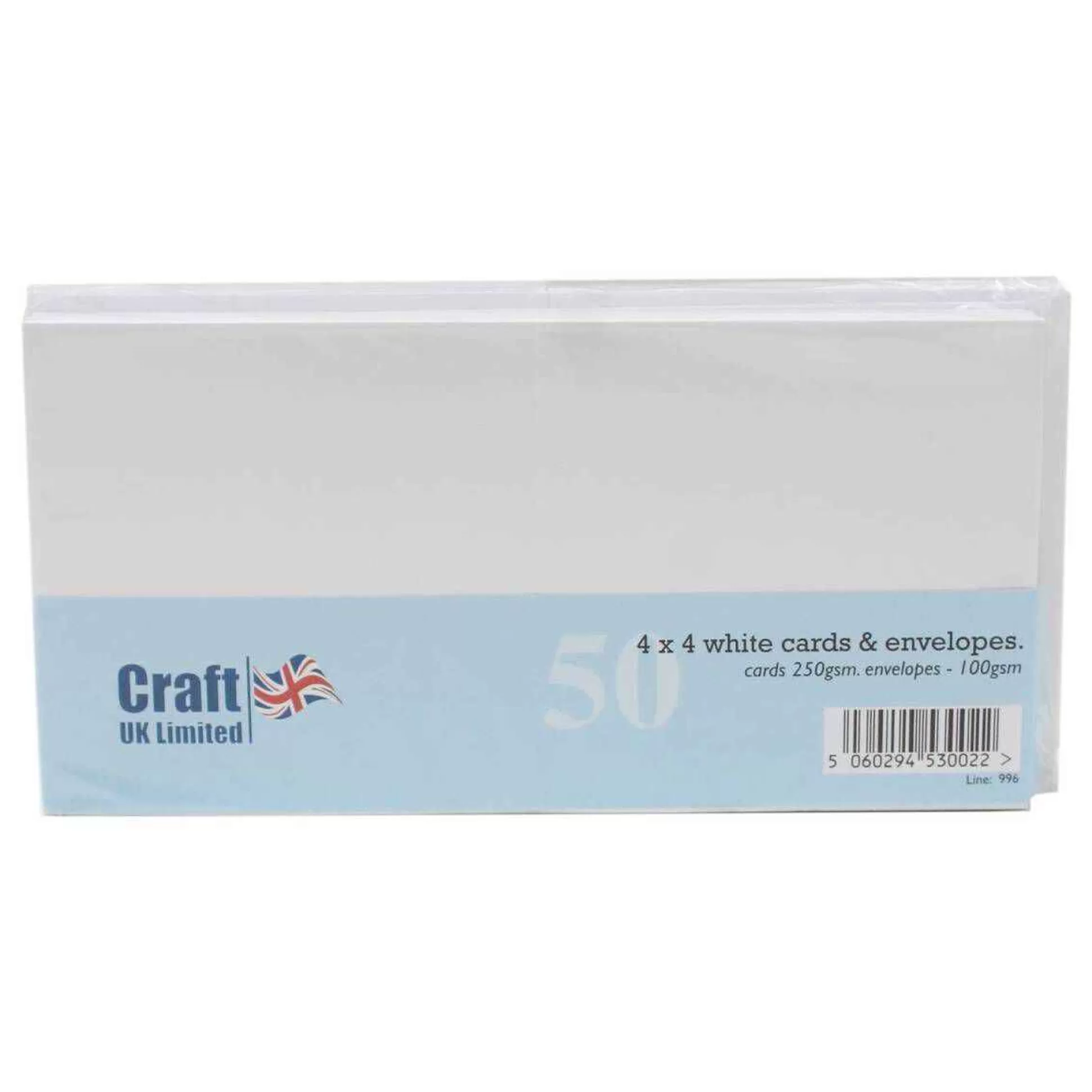 White Cards And Envelopes 4 X 4 Inches 50 Pack-Hobbycraft Cheap