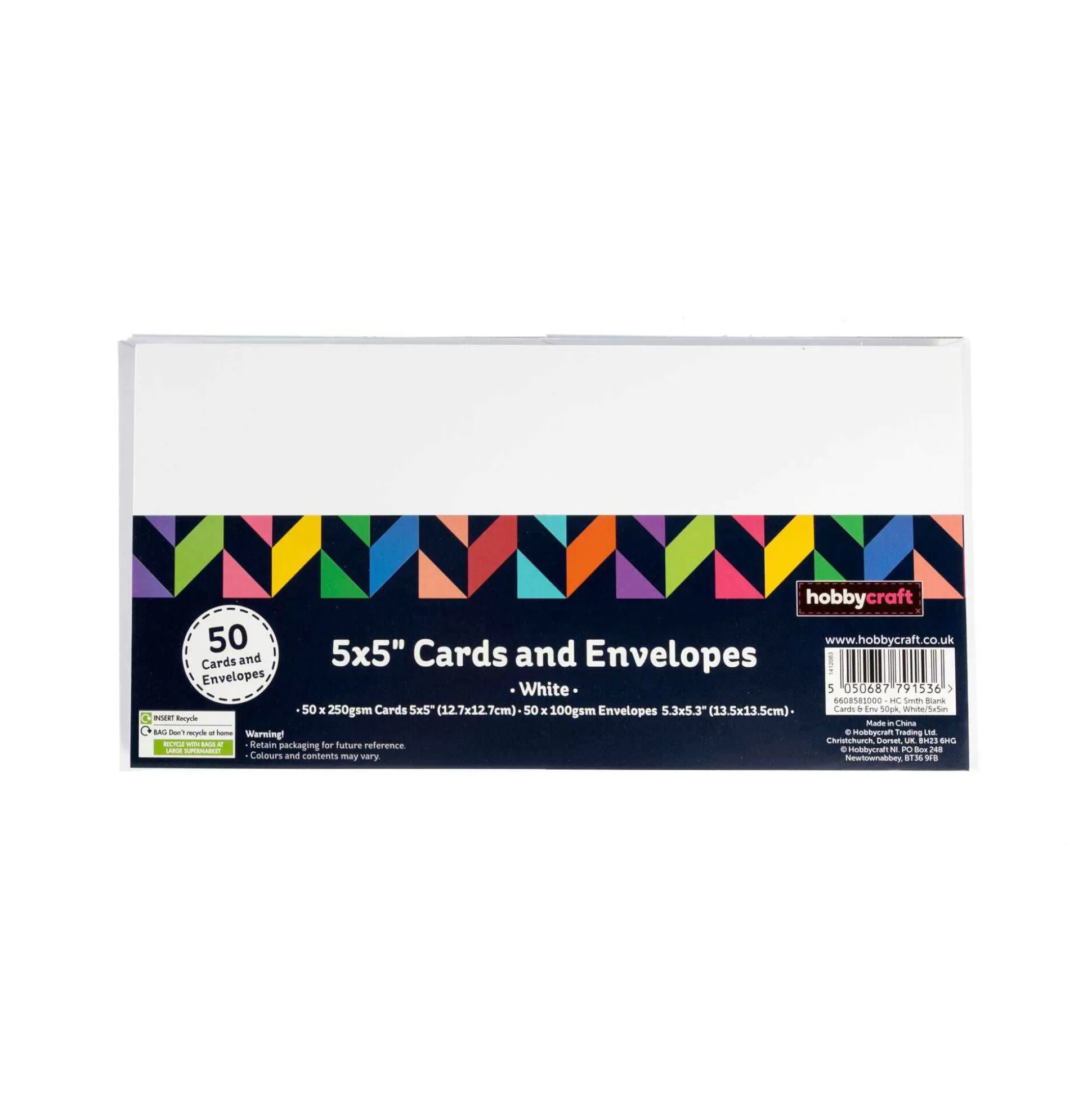 White Cards And Envelopes 5 X 5 Inches 50 Pack-Hobbycraft Flash Sale